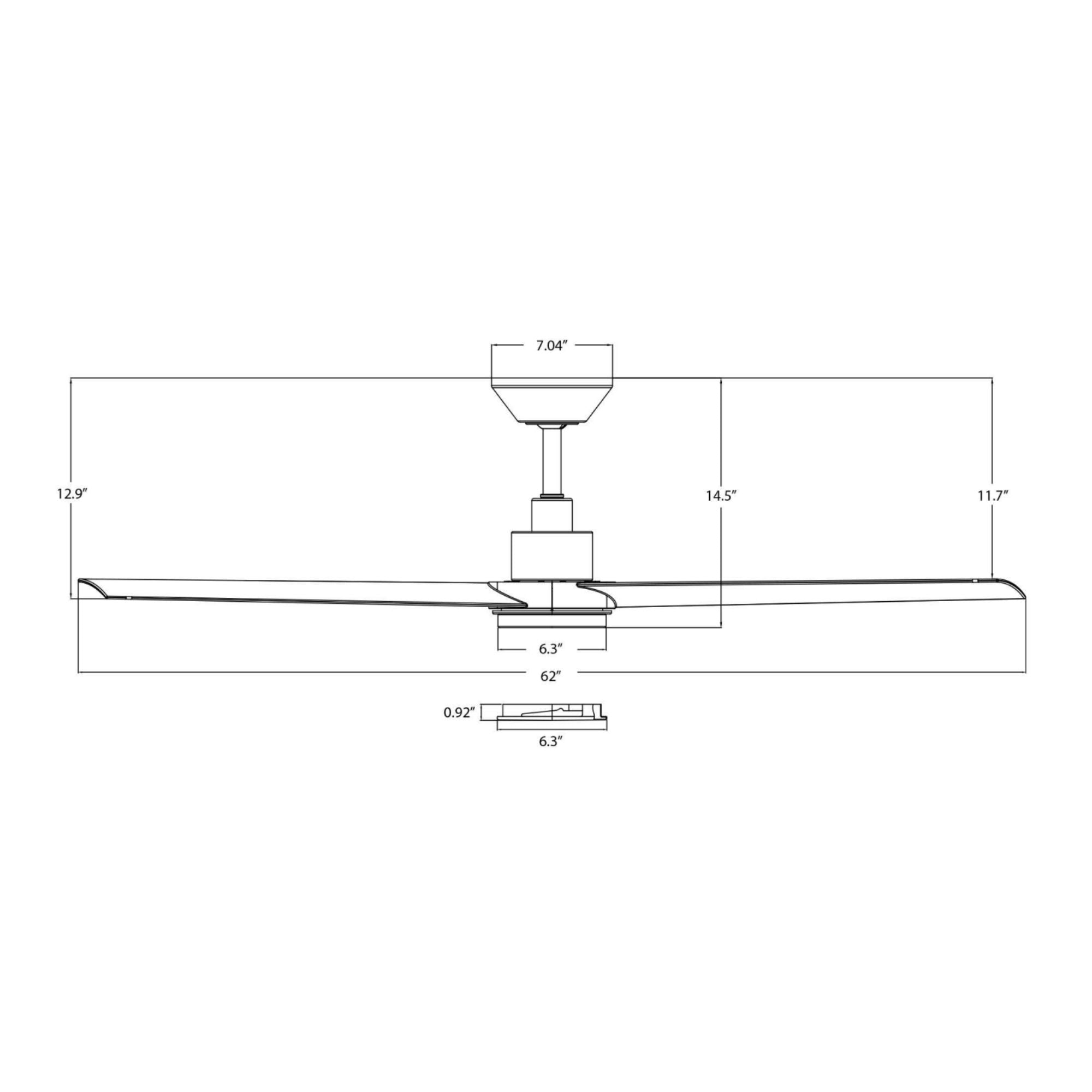 Bolo 62" Matte Black Outdoor CCT LED Smart Ceiling Fan