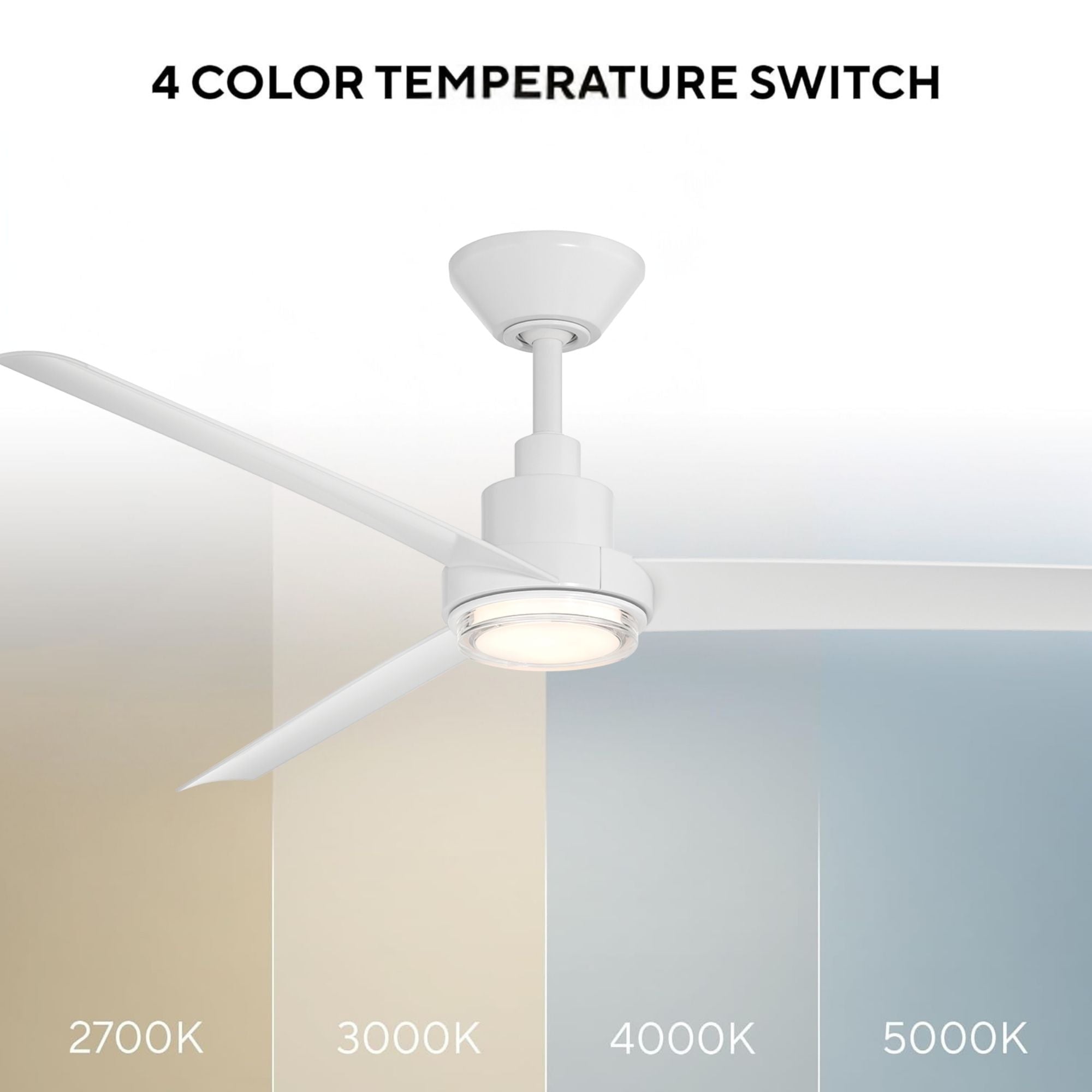 Bolo 62" Matte White Outdoor CCT LED Smart Ceiling Fan