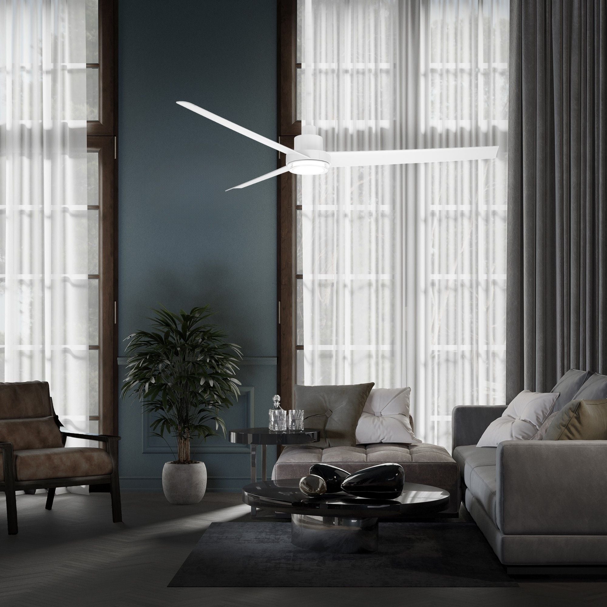 Bolo 62" Matte White Outdoor CCT LED Smart Ceiling Fan