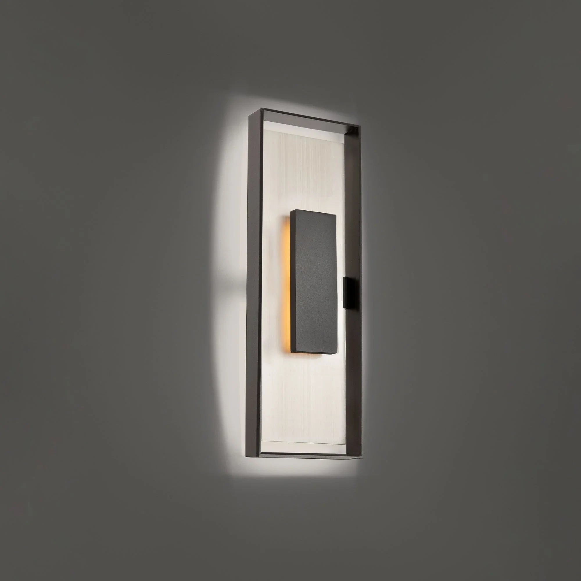 Boxie 22" LED Outdoor Wall Sconce, Black/Brushed Nickel Finish