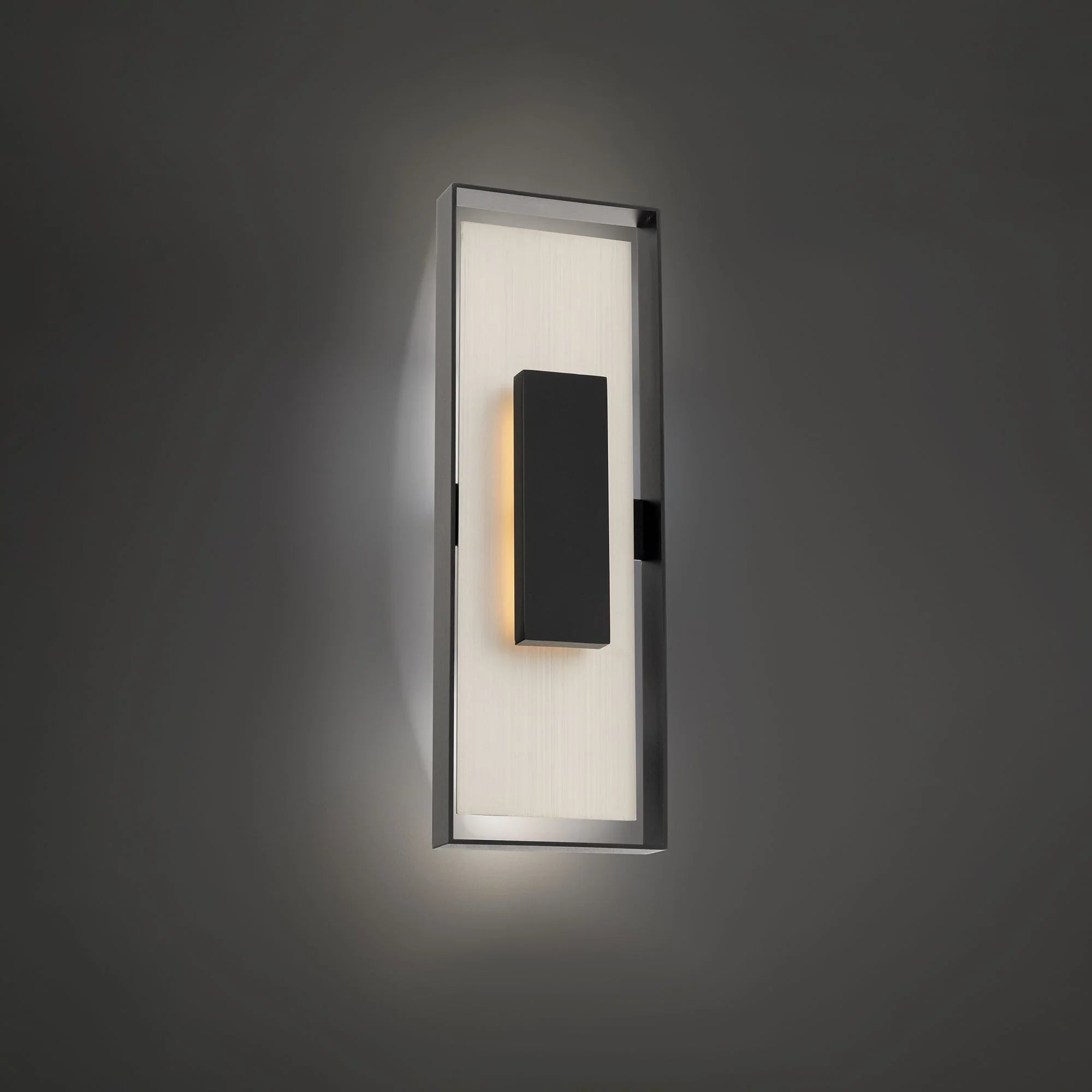 Boxie 22" LED Outdoor Wall Sconce, Black/Brushed Nickel Finish