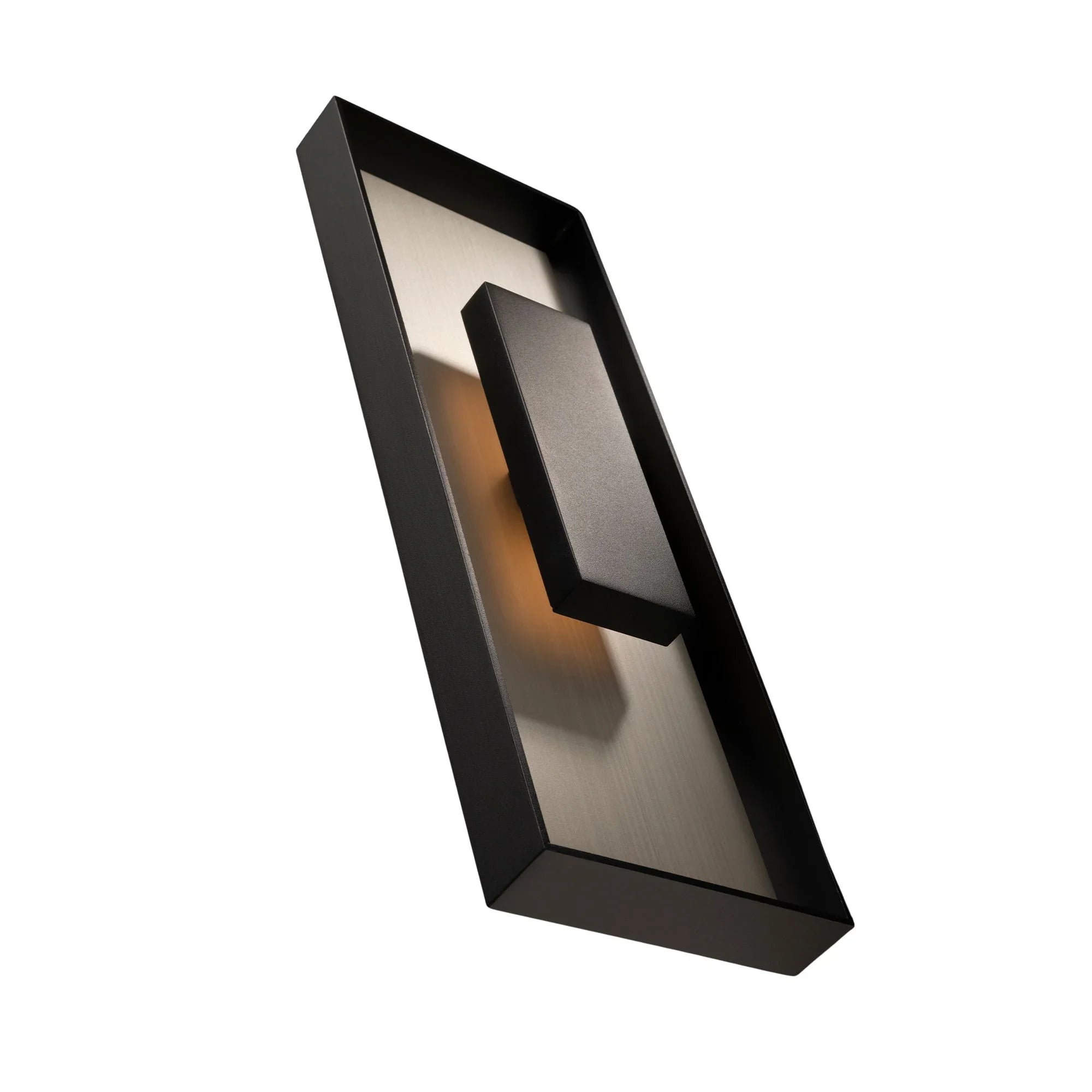 Boxie 22" LED Outdoor Wall Sconce, Black/Brushed Nickel Finish