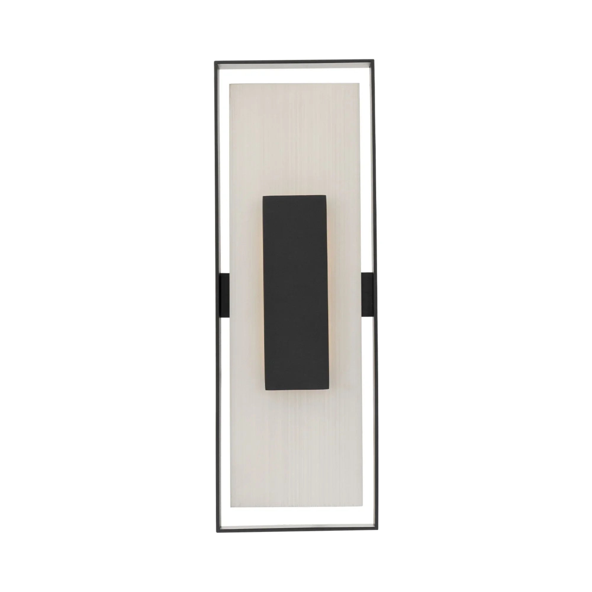 Boxie 22" LED Outdoor Wall Sconce, Black/Brushed Nickel Finish