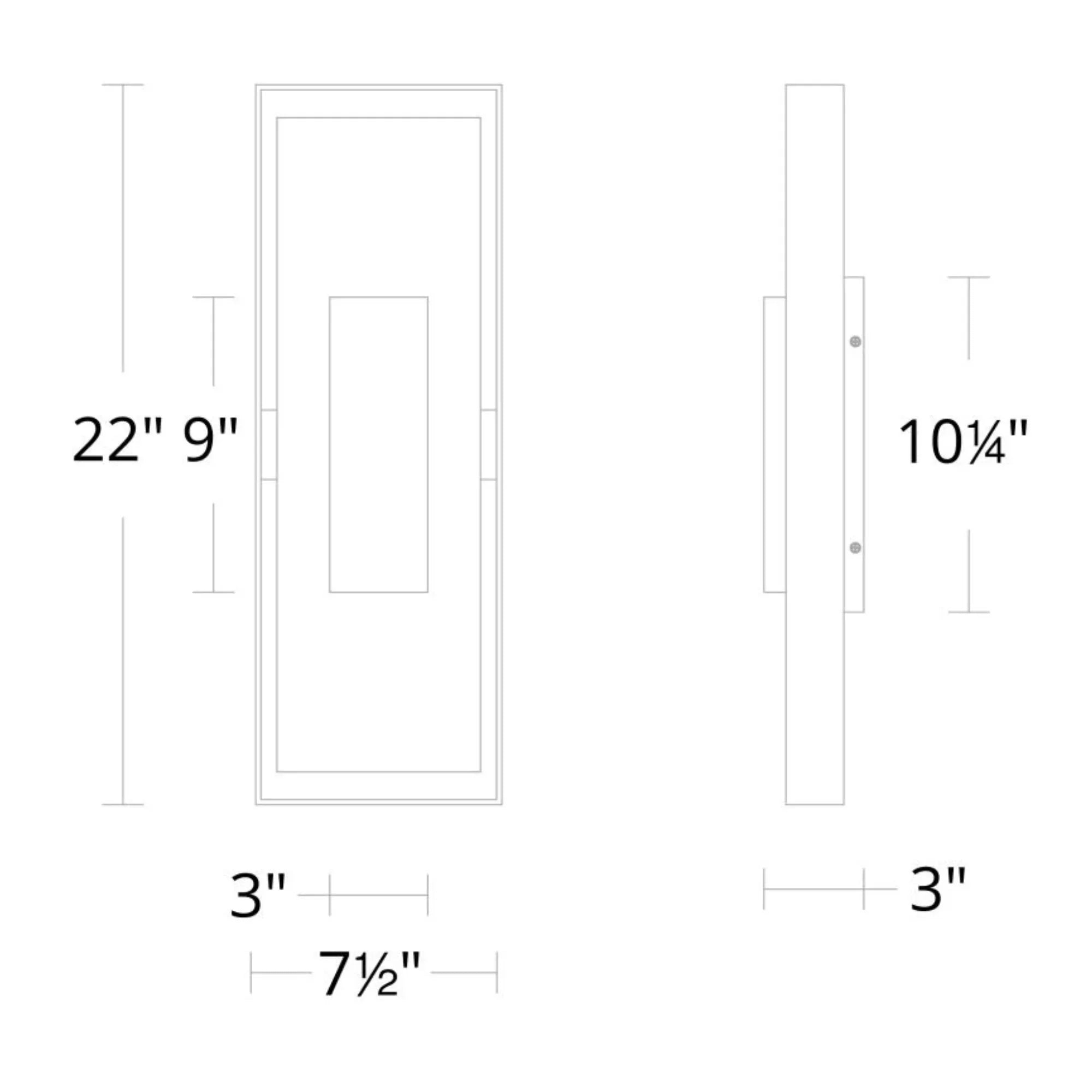 Boxie 22" LED Outdoor Wall Sconce, Black/Brushed Nickel Finish