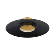 Brody 22" LED Flush Mount, Black/Aged Brass Finish
