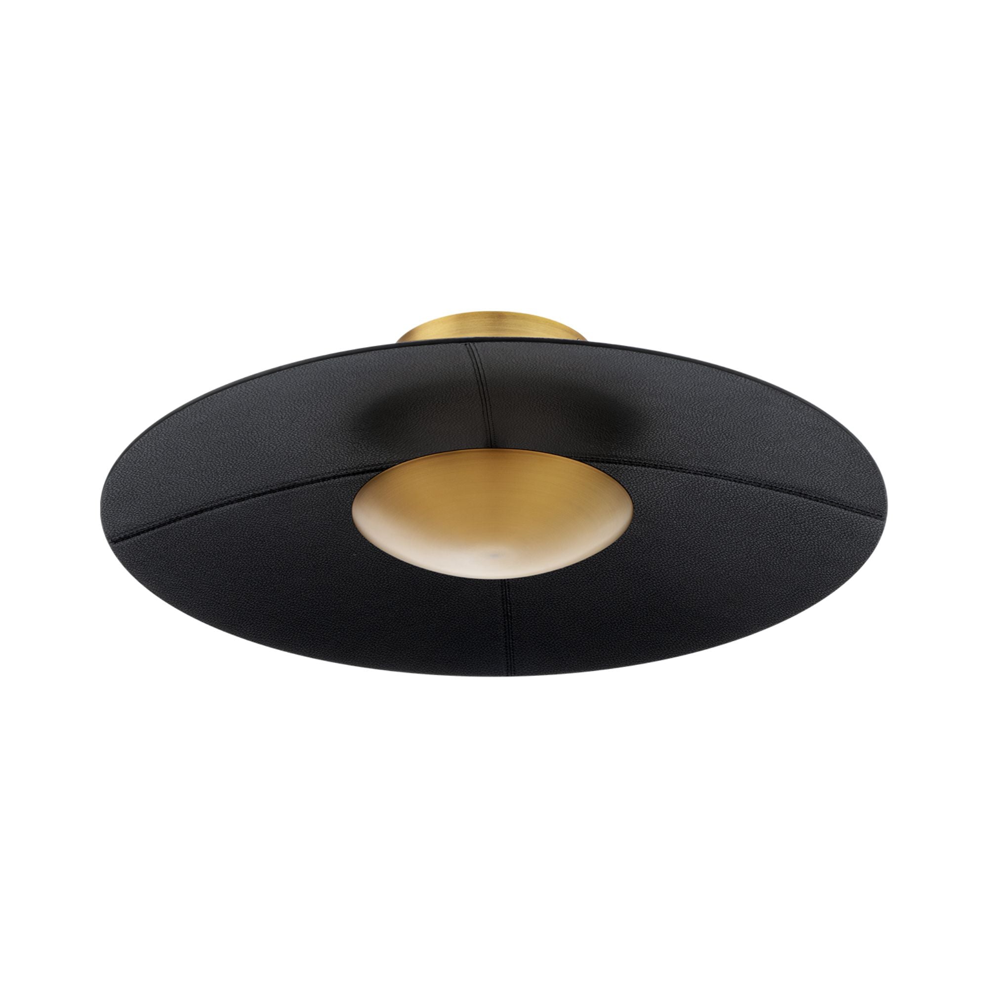Brody 22" LED Flush Mount, Black/Aged Brass Finish