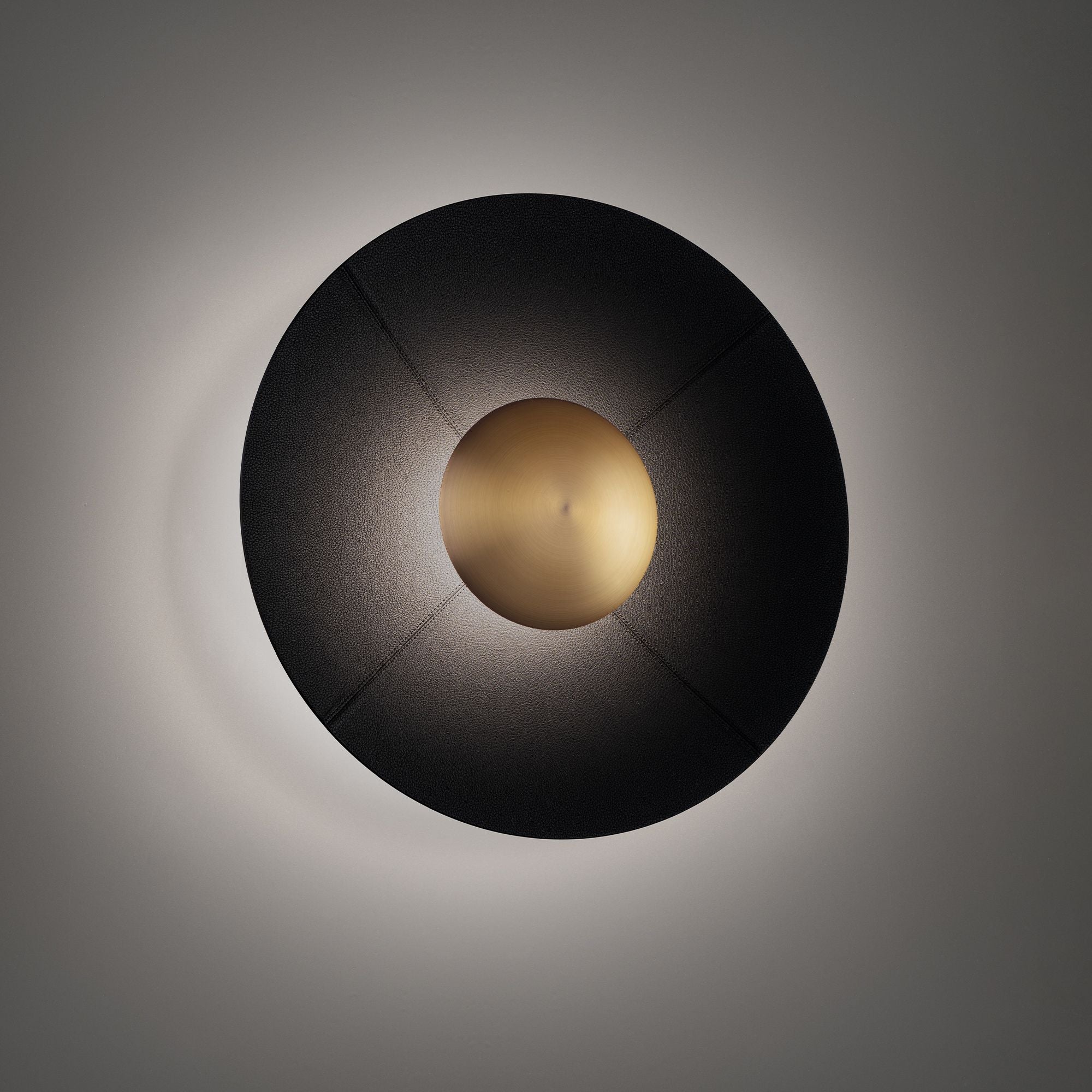 Brody 22" LED Flush Mount, Black/Aged Brass Finish
