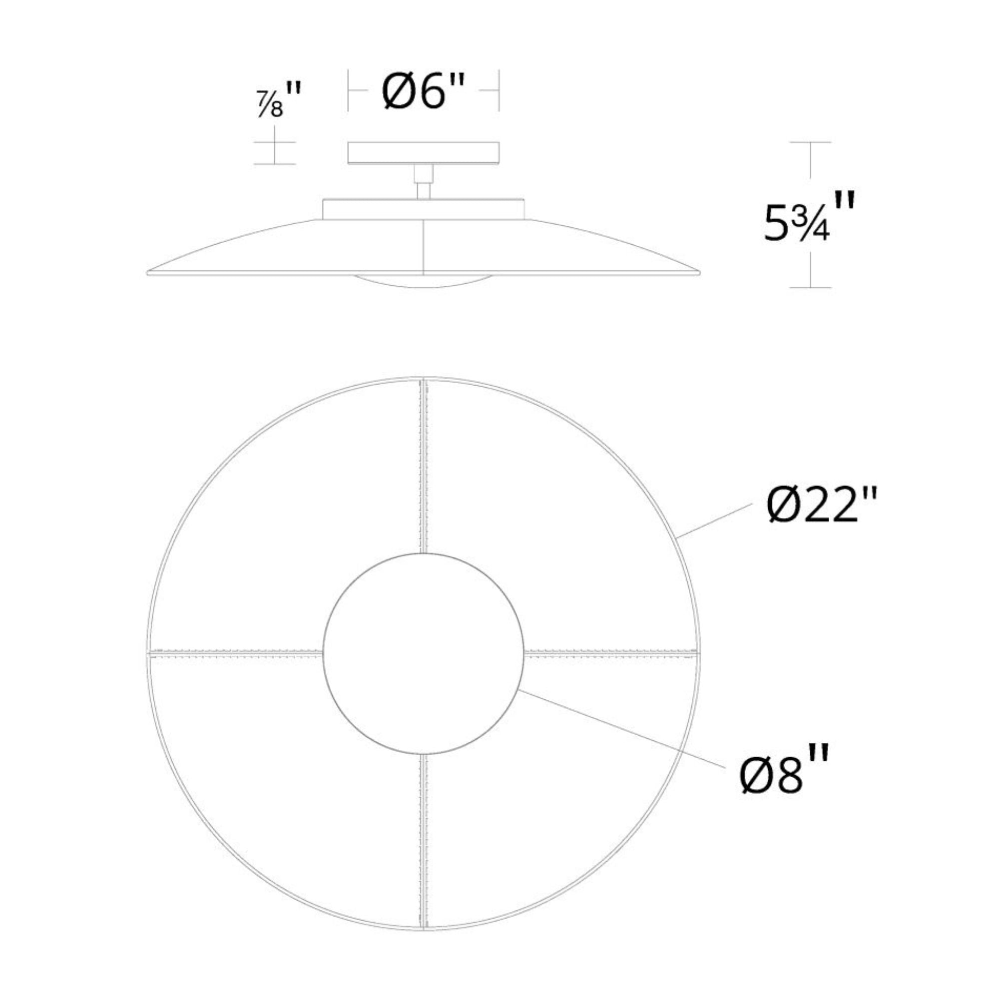 Brody 22" LED Flush Mount, Black/Aged Brass Finish