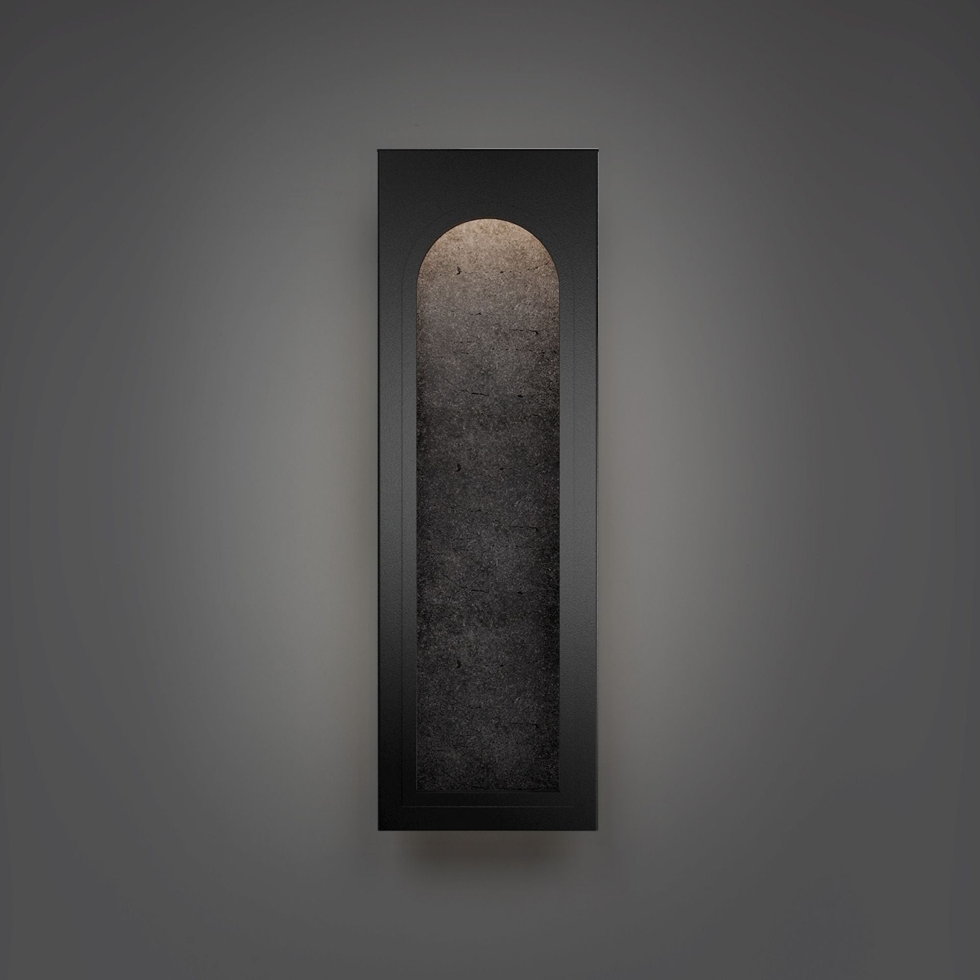 Modern Forms Cadey 19" LED Outdoor Wall Sconce, Basalt Stone/Black Finish