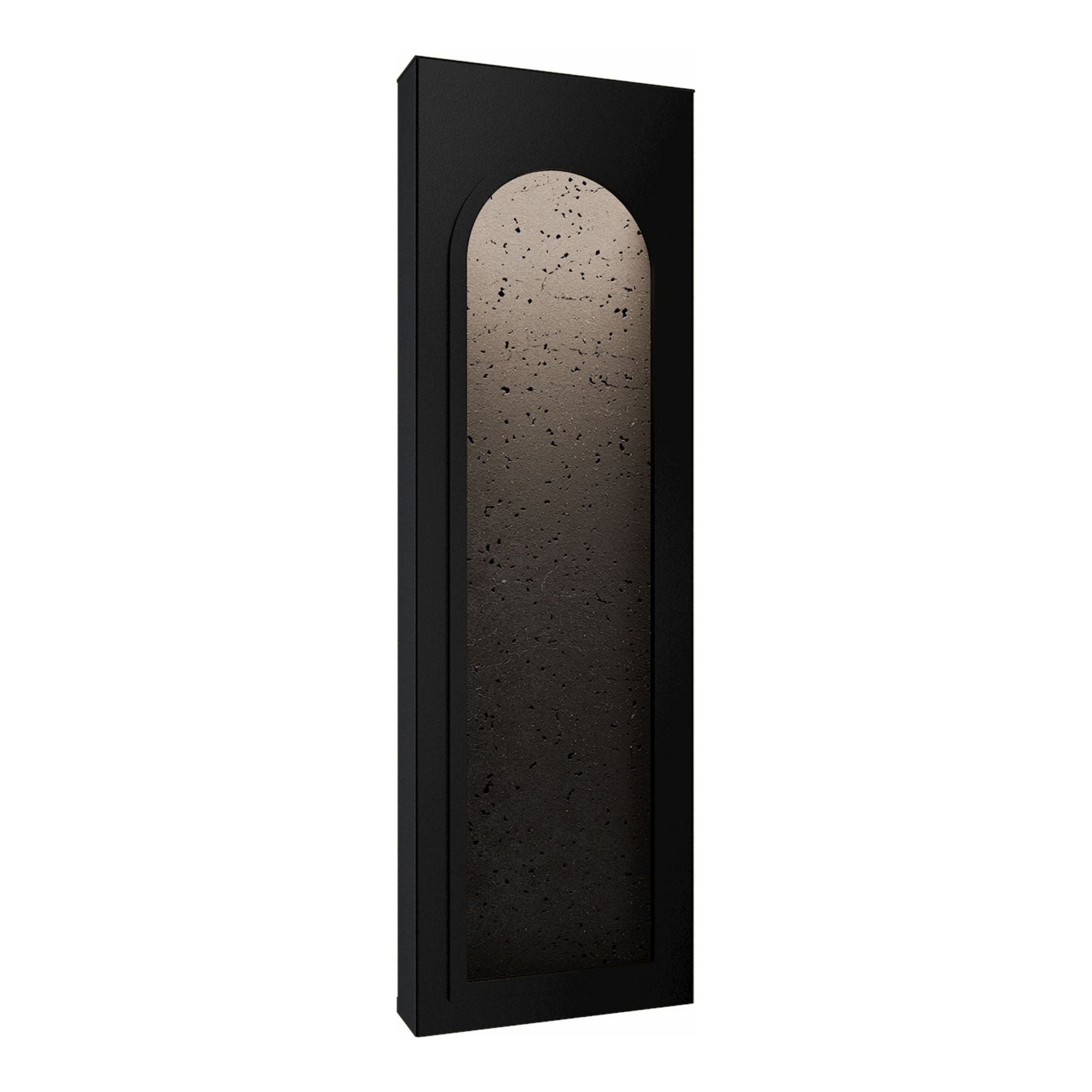 Modern Forms Cadey 24 in. Outdoor Sconce, Basalt Stone & Black with Natural Stone Shade