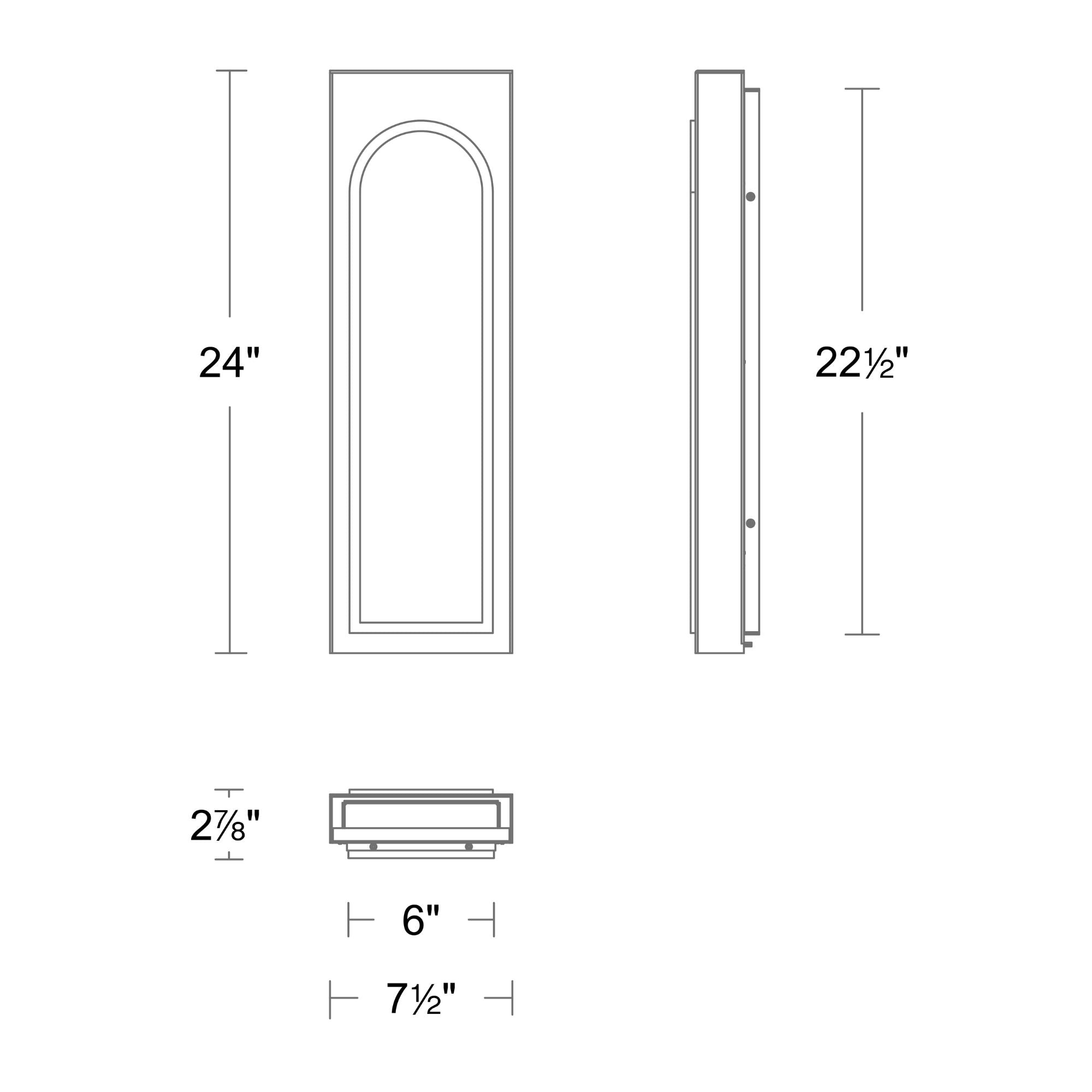 Modern Forms Cadey 24 in. Outdoor Sconce, Basalt Stone & Black with Natural Stone Shade