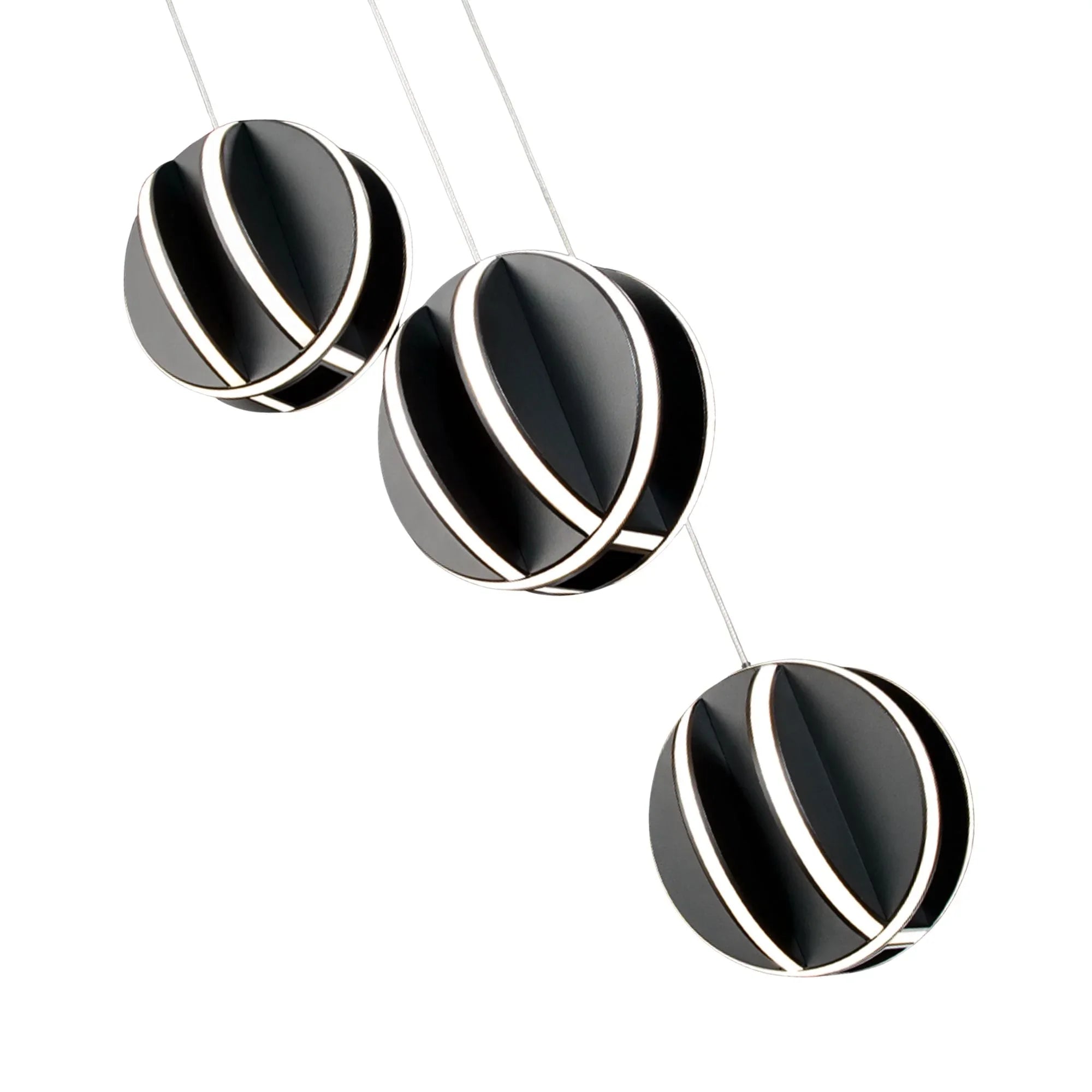 Carillion 12" LED Chandelier, Black Finish - Bees Lighting