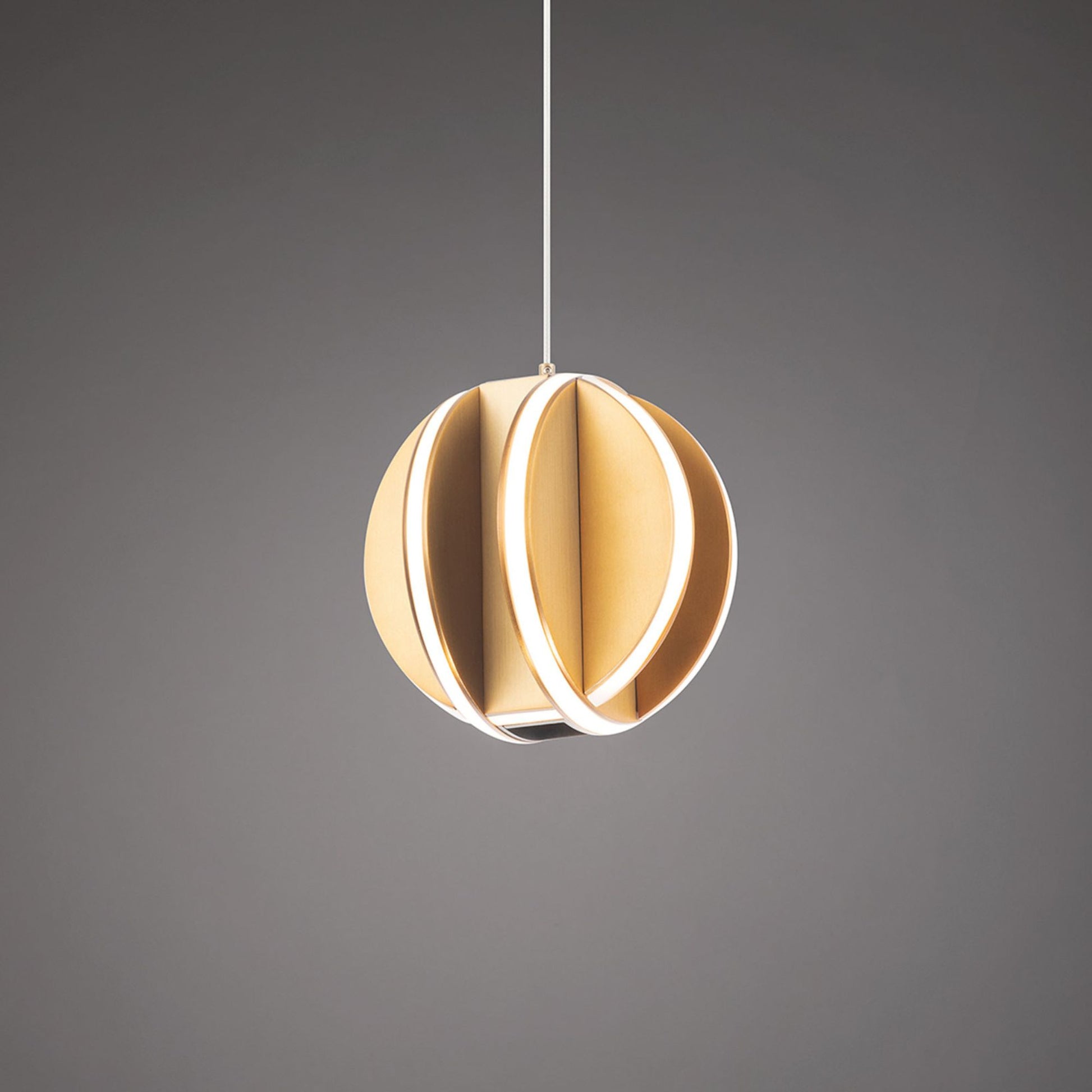 Carillion 6" LED Mini Pendant, Aged Brass Finish - Bees Lighting