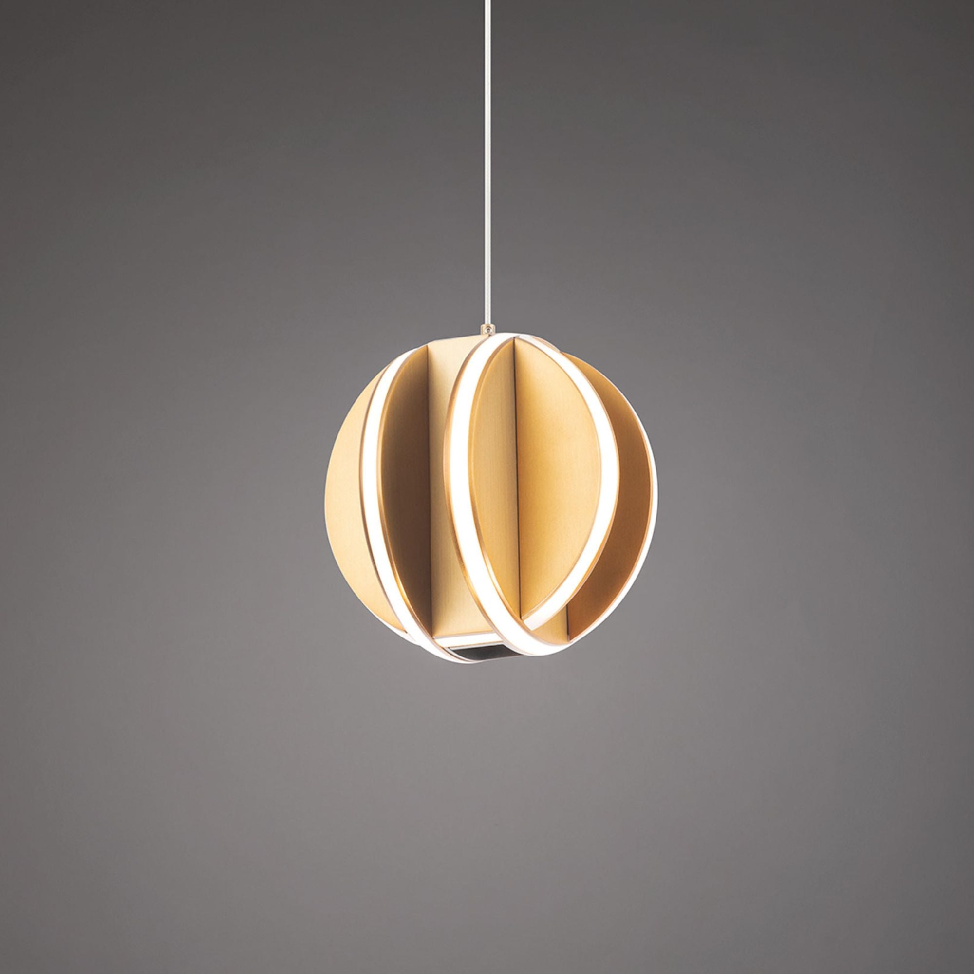 Carillion 6" LED Mini Pendant, Aged Brass Finish - Bees Lighting