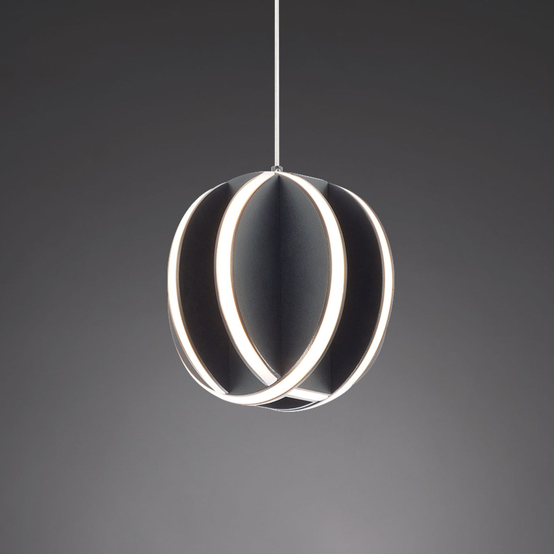 Carillion 6" LED Mini Pendant, Black Finish - Bees Lighting
