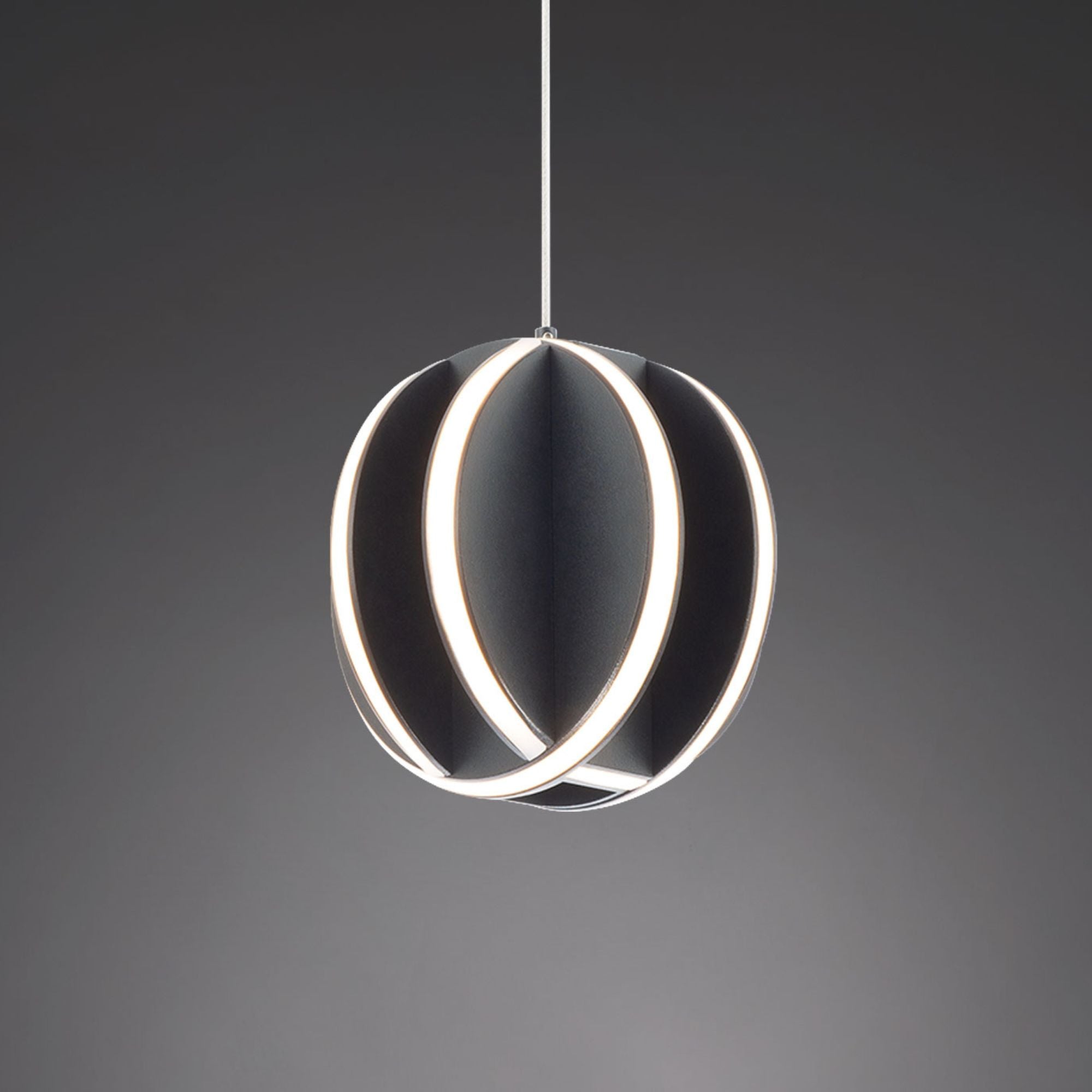 Carillion 6" LED Mini Pendant, Black Finish - Bees Lighting