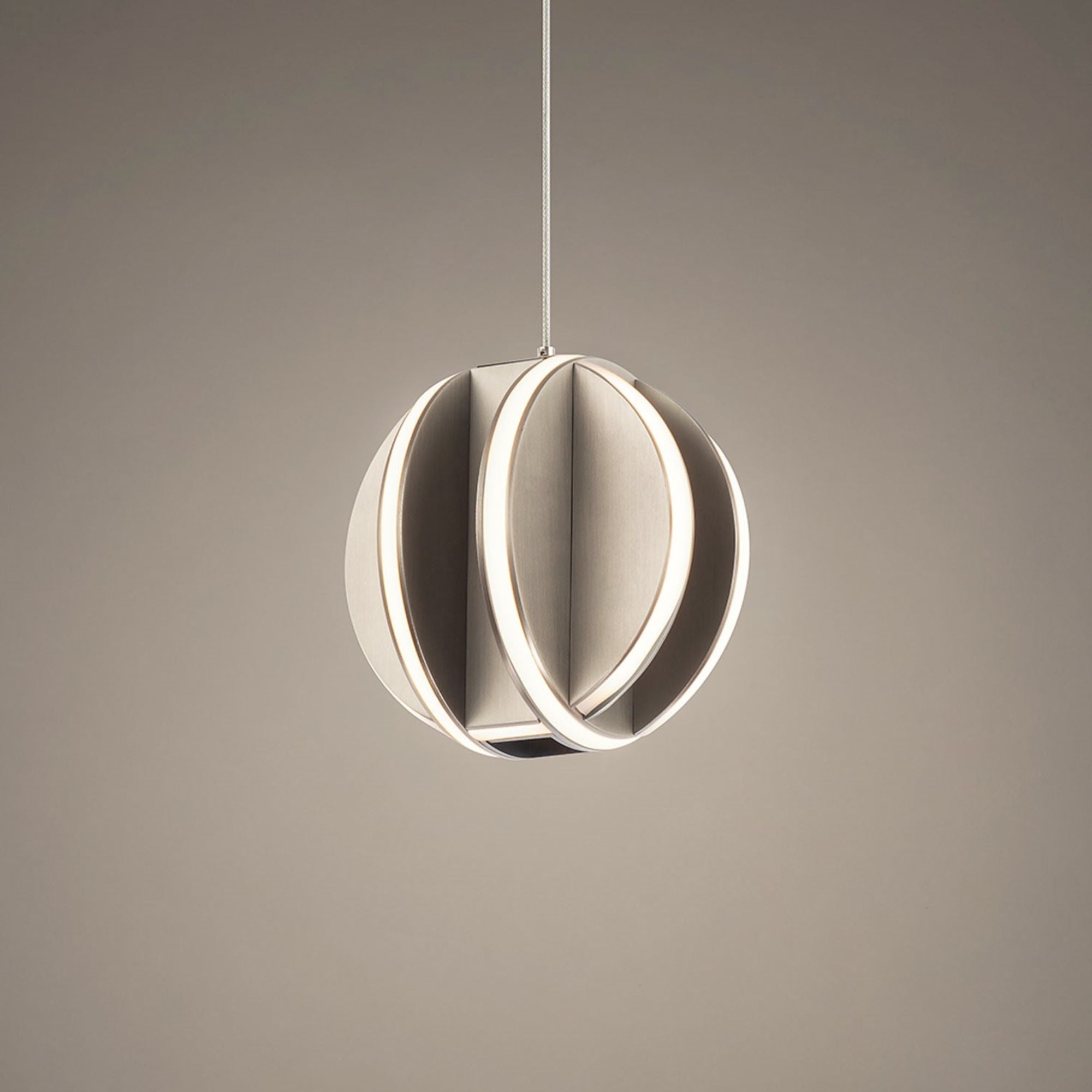 Carillion 6" LED Mini Pendant, Brushed Nickel Finish - Bees Lighting