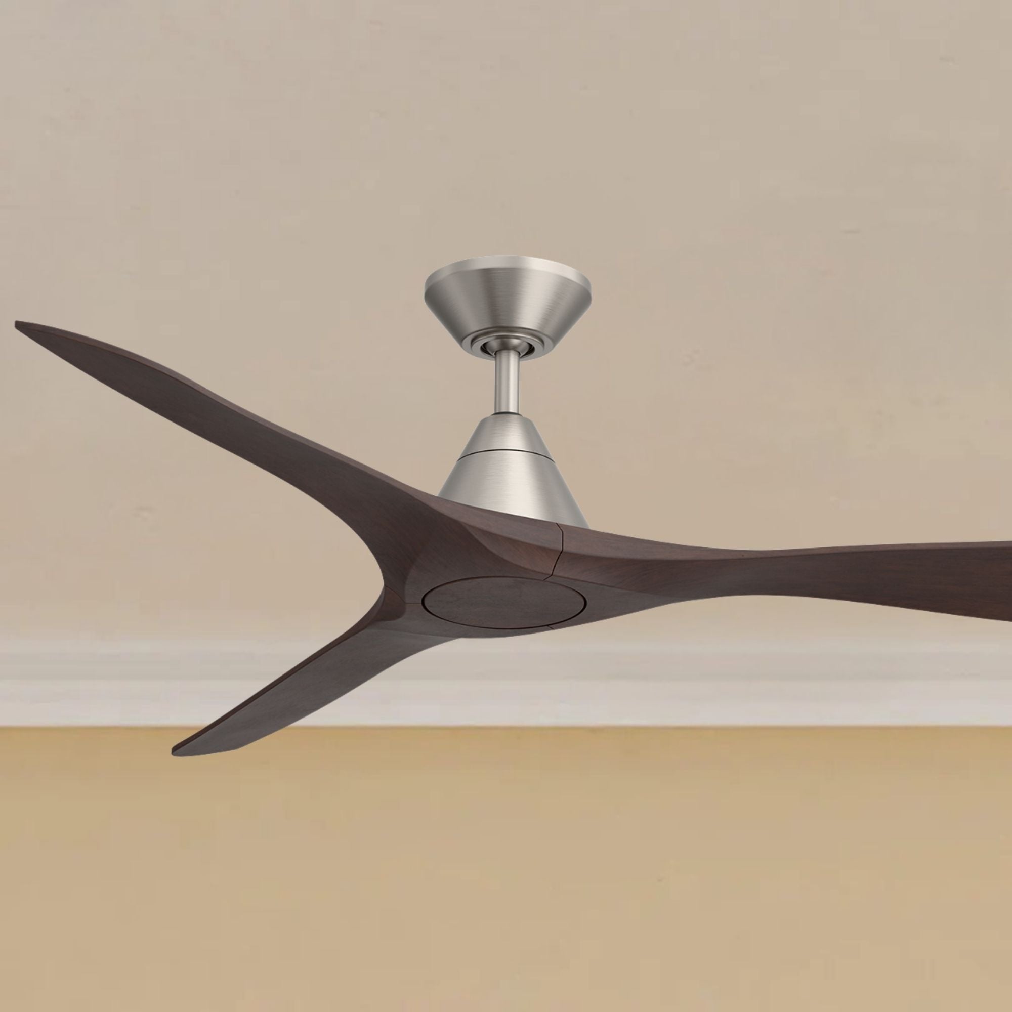 Modern Forms Carve 60" Smart Ceiling Fan, Antique Nickel with Dark Walnut Blades
