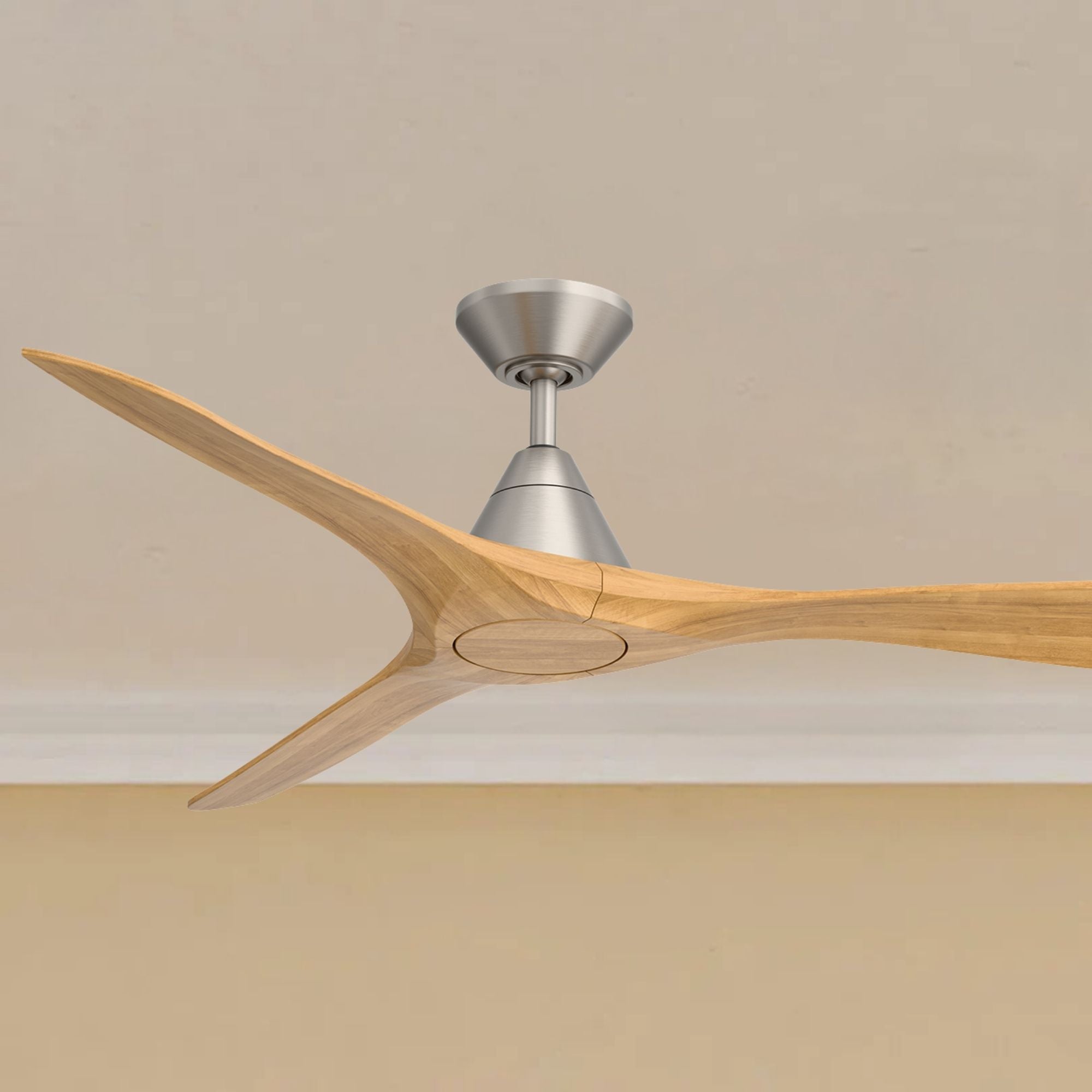 Modern Forms Carve 60" Smart Ceiling Fan, Antique Nickel with Honey Oak Blades