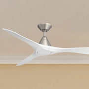 Modern Forms Carve 60" Smart Ceiling Fan, Antique Nickel with Matte White Blades