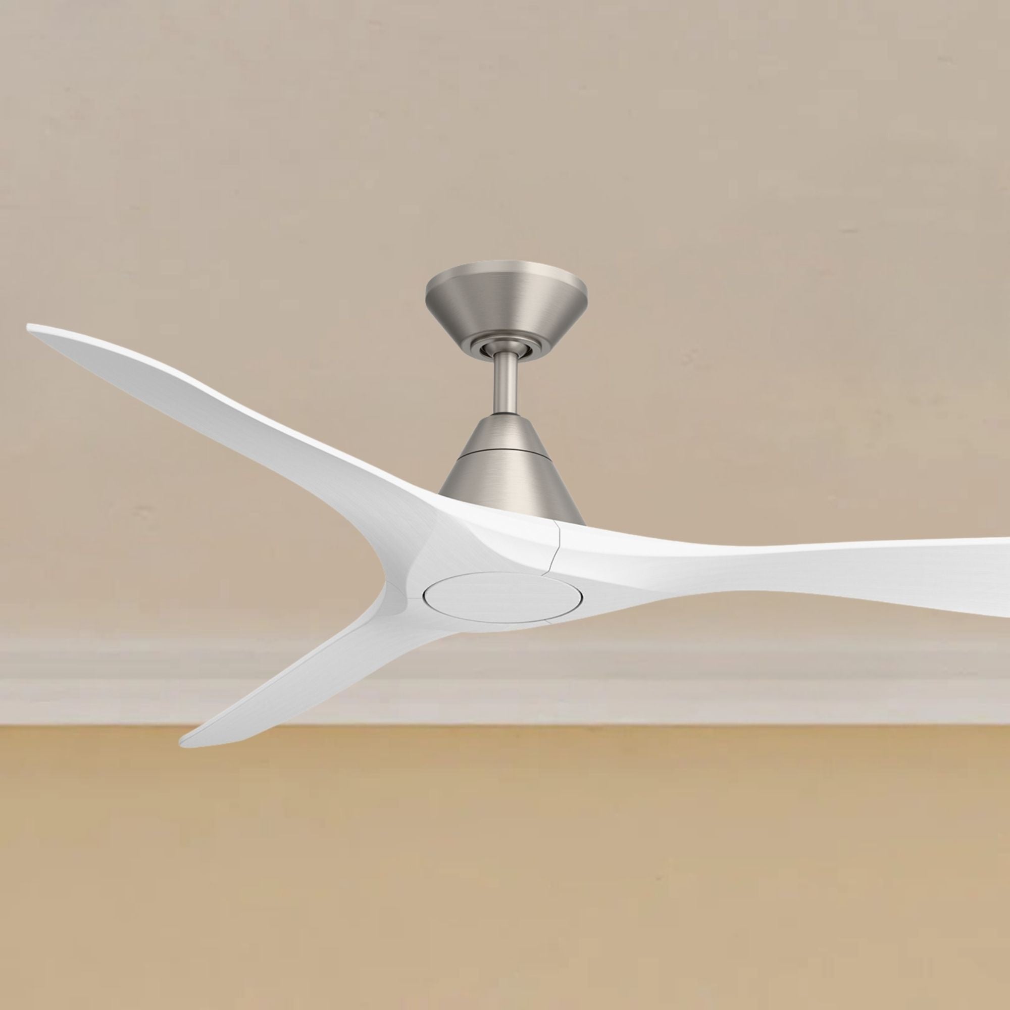 Modern Forms Carve 60" Smart Ceiling Fan, Antique Nickel with Matte White Blades