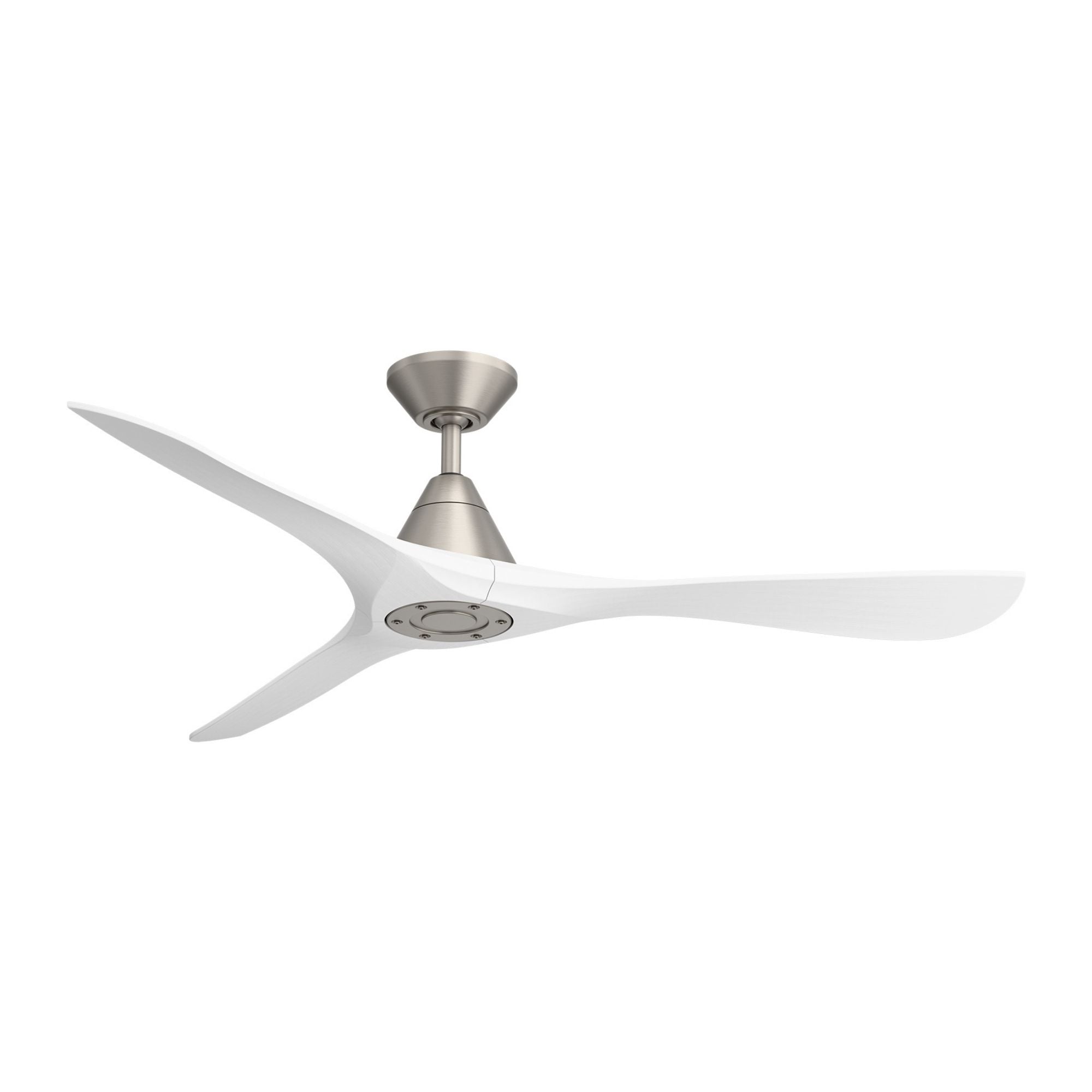 Modern Forms Carve 60" Smart Ceiling Fan, Antique Nickel with Matte White Blades
