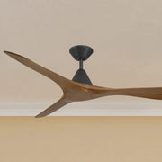 Carve 60" Smart Ceiling Fan, Matte Black with Distressed Koa Blades