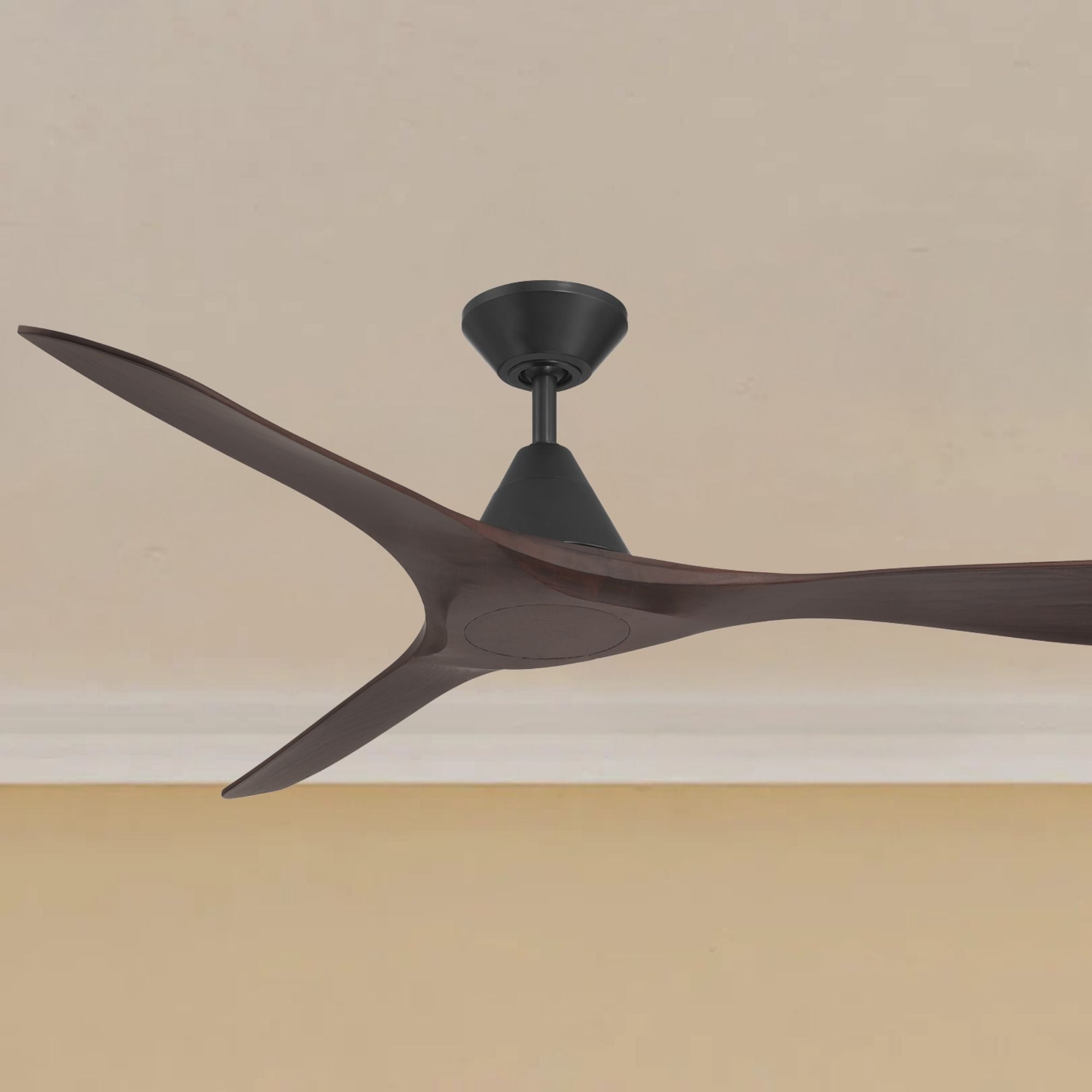 Carve 60" Smart Ceiling Fan, Matte Black with Dark Walnut Blades