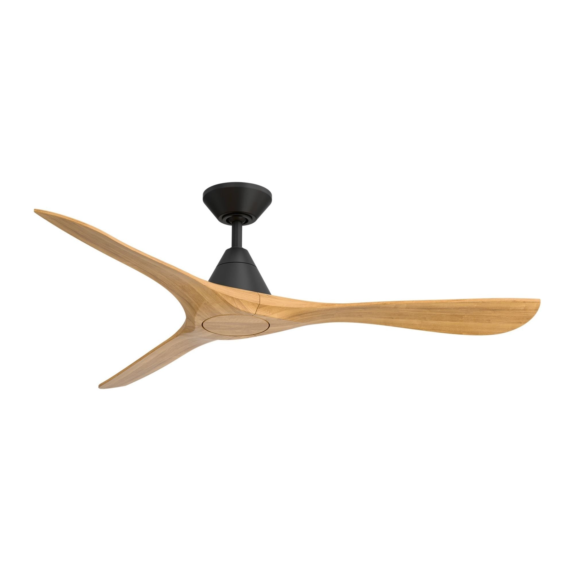 Modern Forms Carve 60" Smart Ceiling Fan, Matte Black with Honey Oak Blades