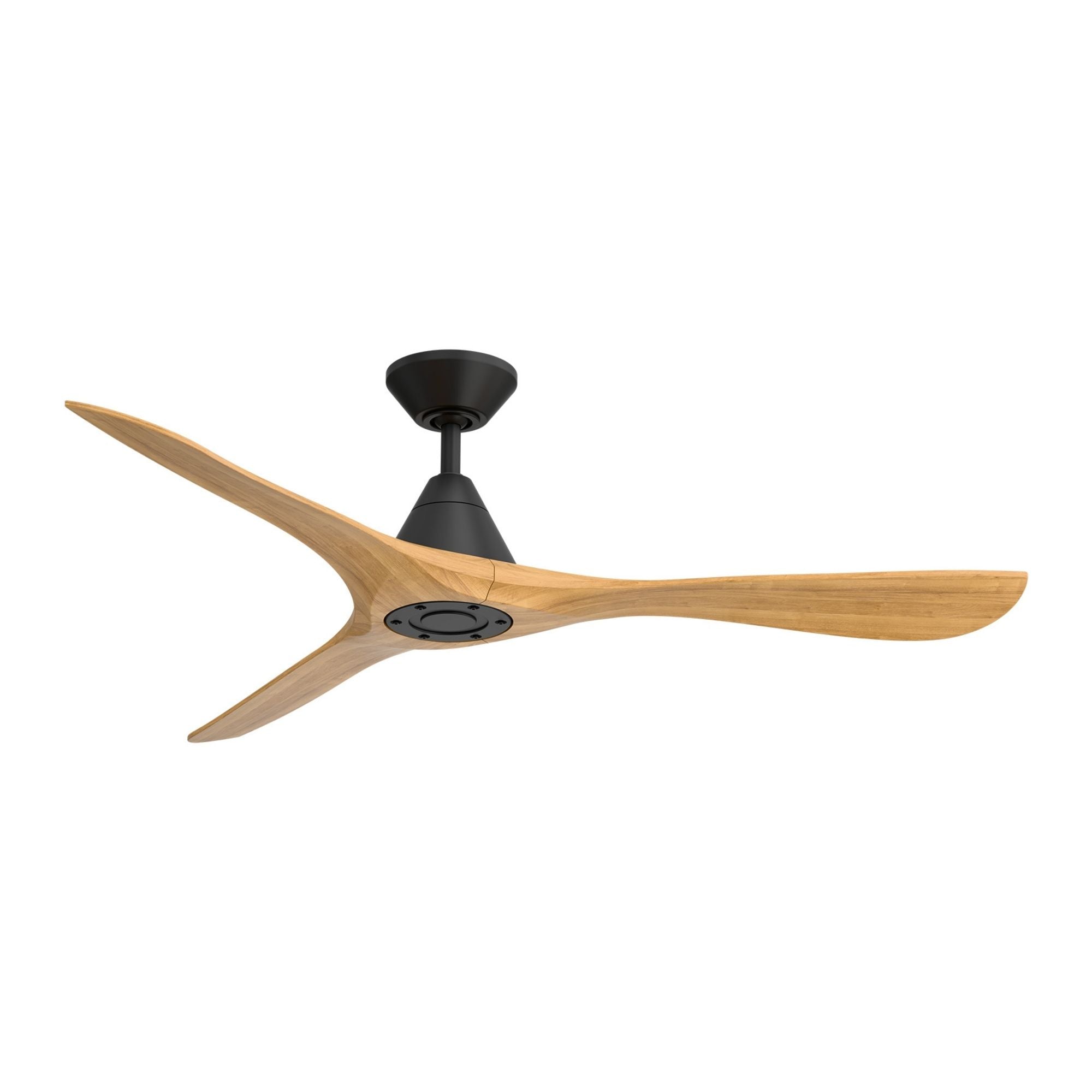 Modern Forms Carve 60" Smart Ceiling Fan, Matte Black with Honey Oak Blades