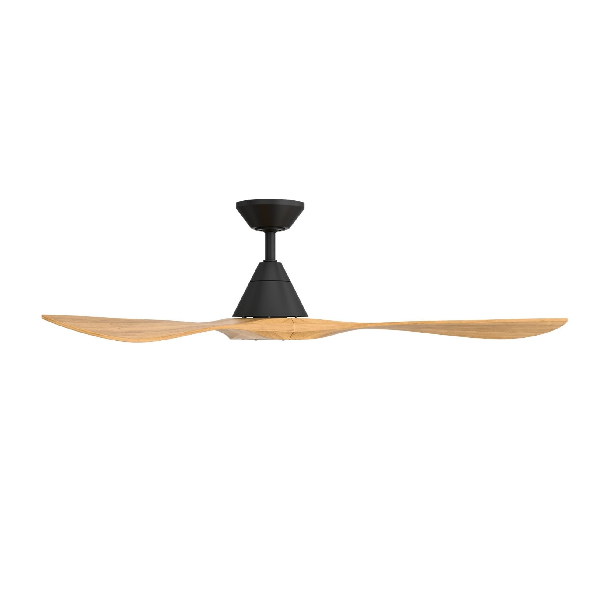 Modern Forms Carve 60" Smart Ceiling Fan, Matte Black with Honey Oak Blades