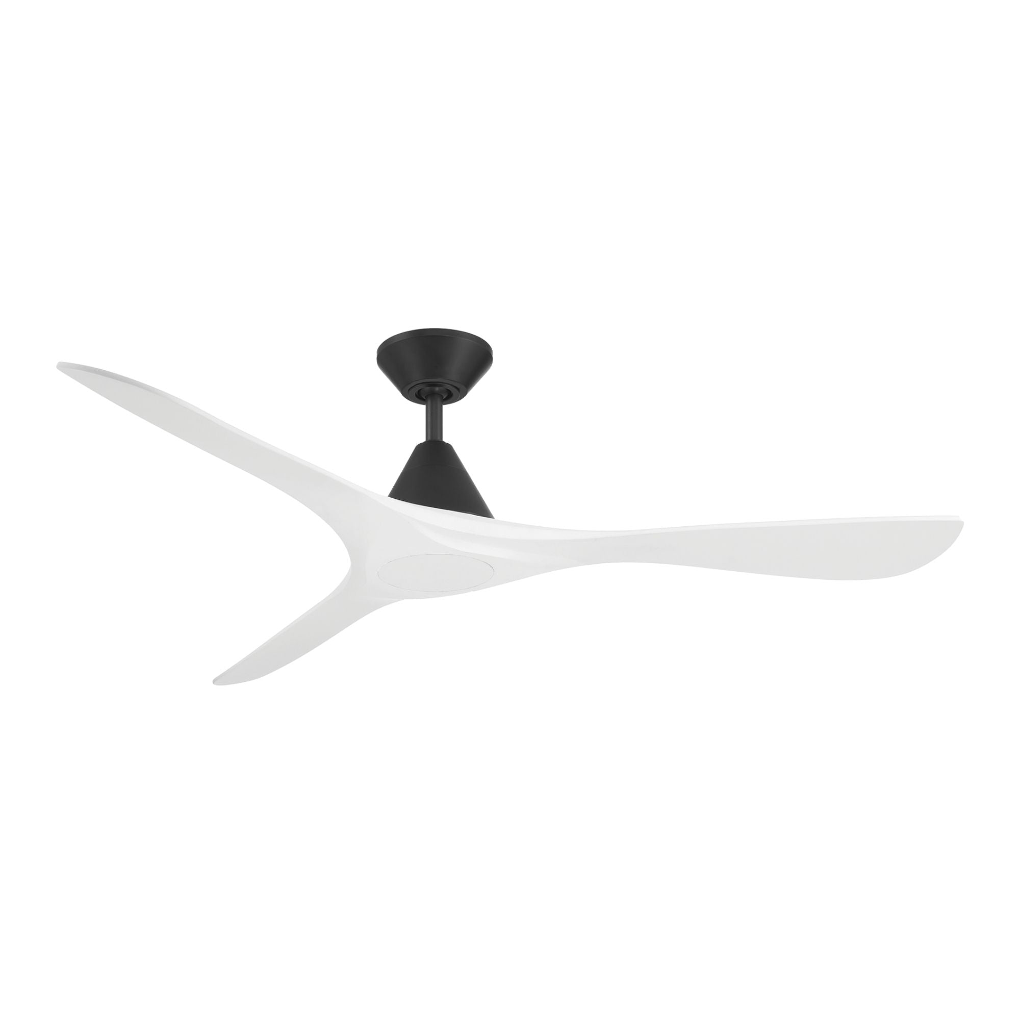 Carve 60" Smart Ceiling Fan, Matte Black with Matte White Blades