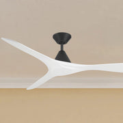 Carve 60" Smart Ceiling Fan, Matte Black with Matte White Blades
