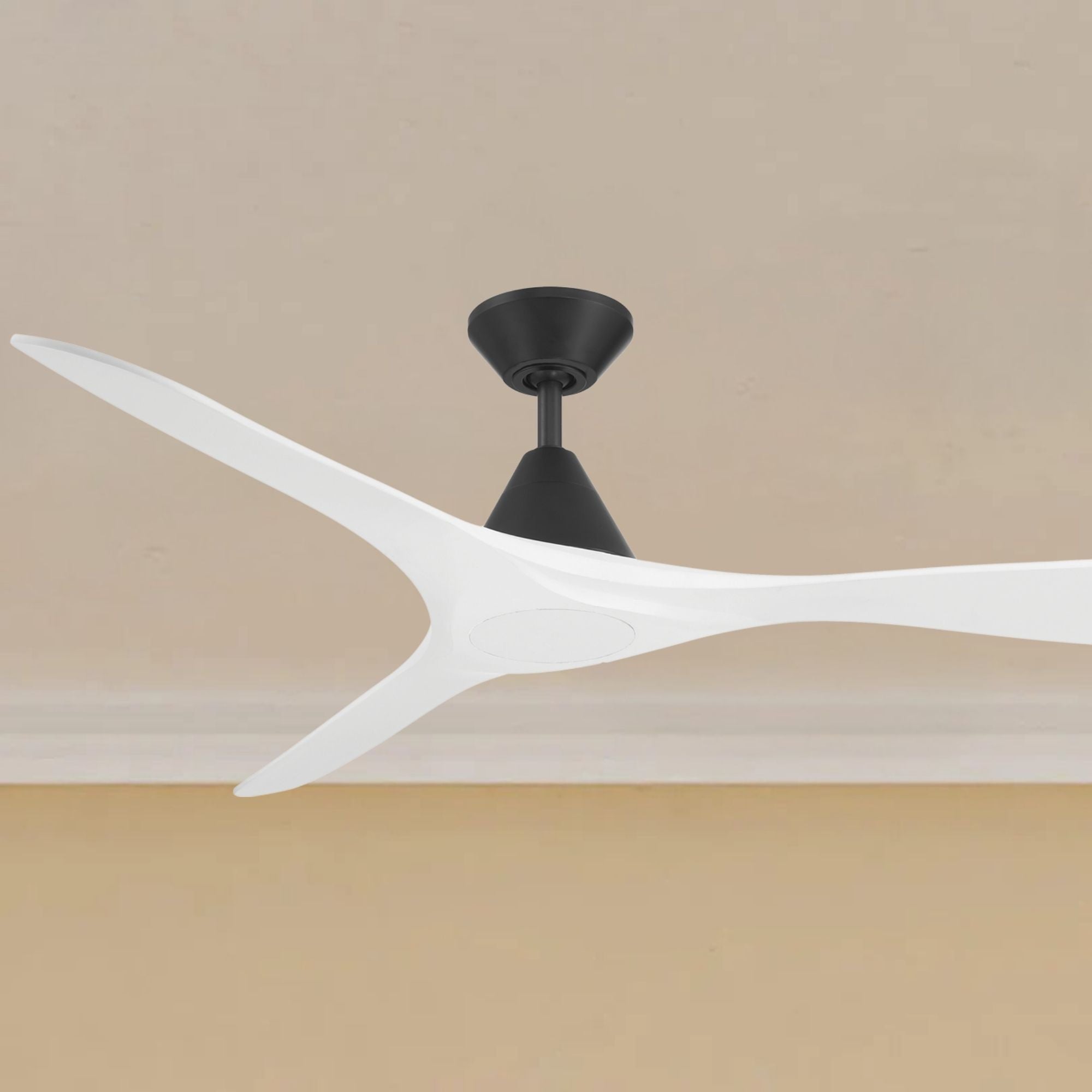Carve 60" Smart Ceiling Fan, Matte Black with Matte White Blades