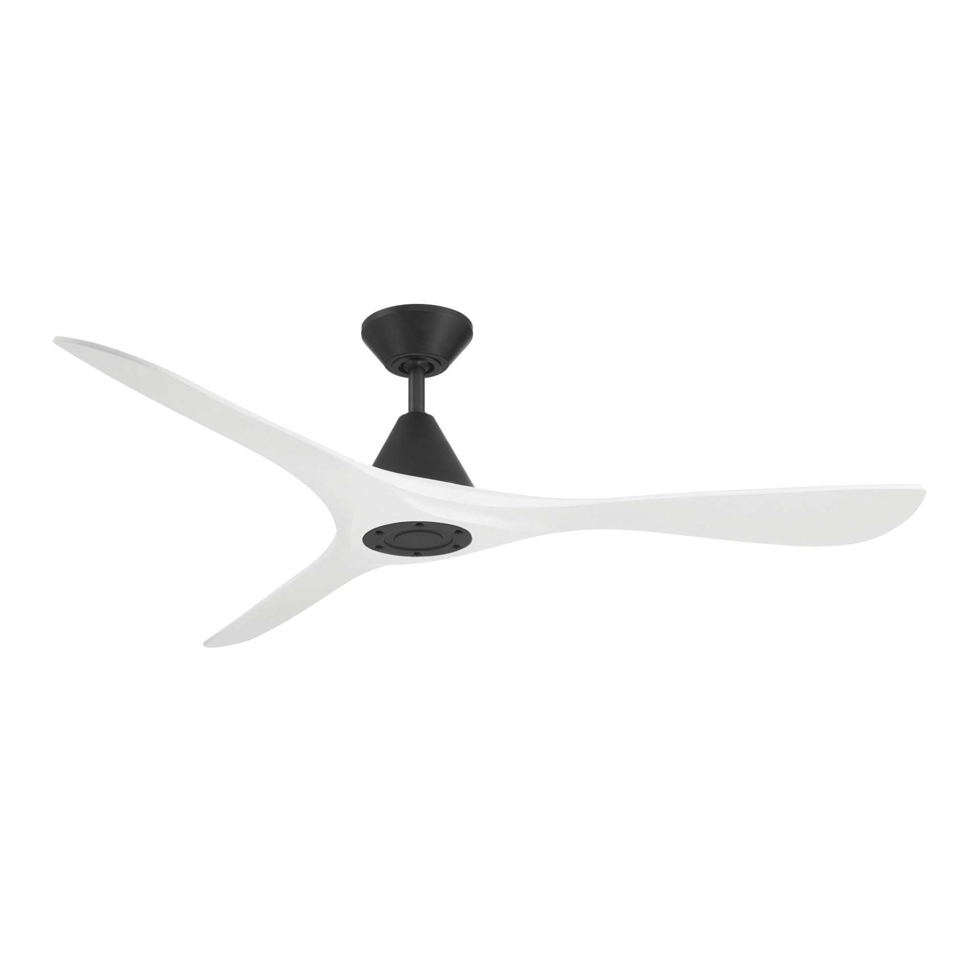 Carve 60" Smart Ceiling Fan, Matte Black with Matte White Blades