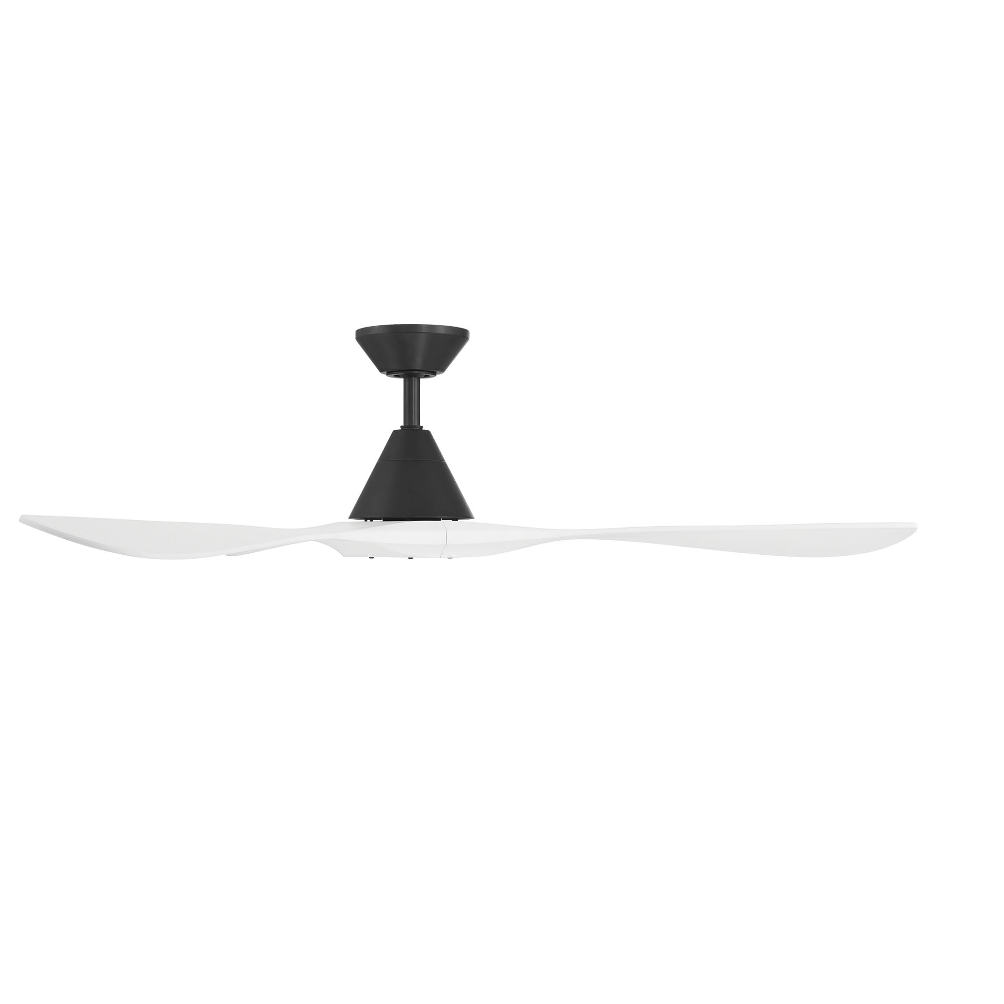 Carve 60" Smart Ceiling Fan, Matte Black with Matte White Blades