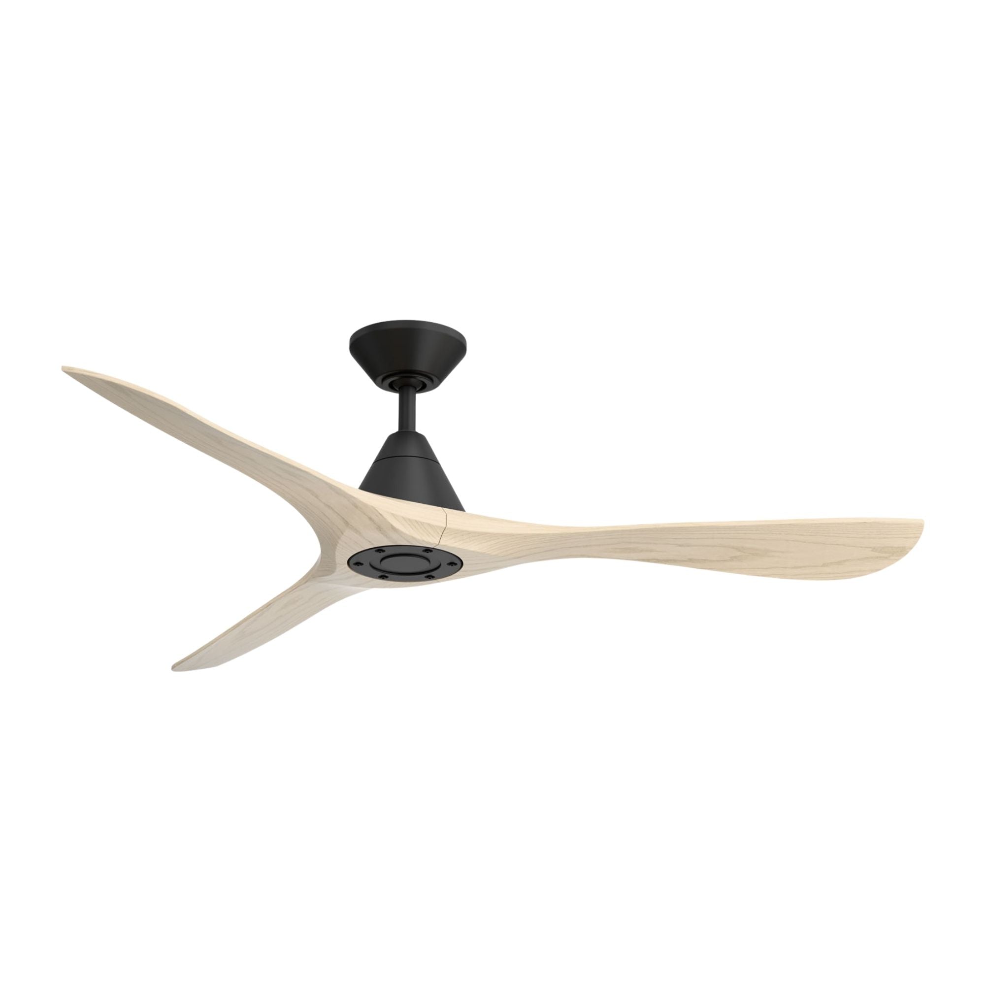 Modern Forms Carve 60" Smart Ceiling Fan, Matte Black with White Oak Blades