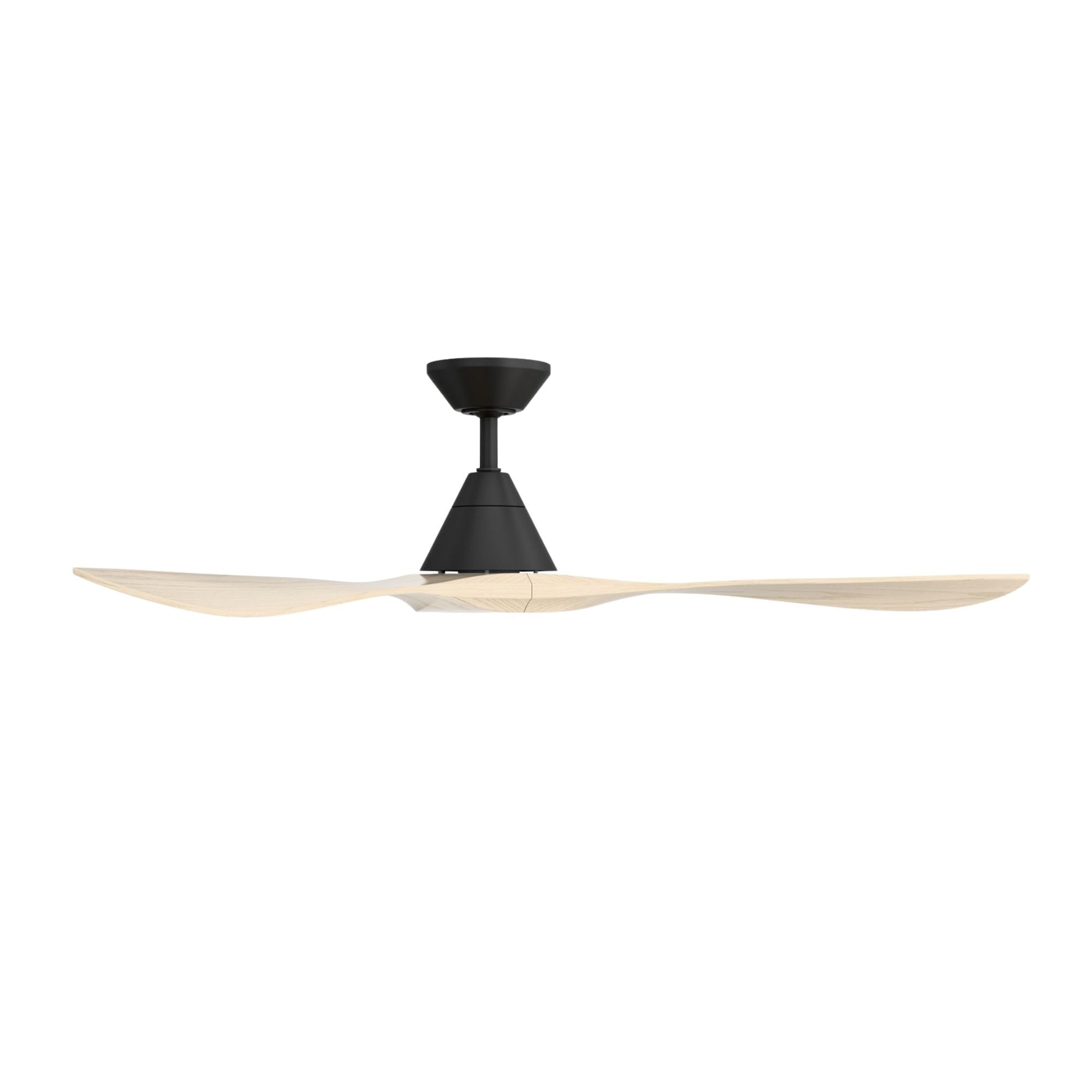 Modern Forms Carve 60" Smart Ceiling Fan, Matte Black with White Oak Blades