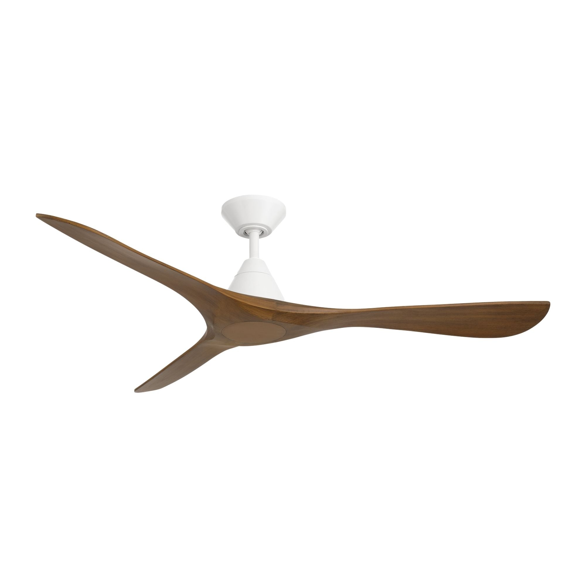 Carve 60" Smart Ceiling Fan, Matte White with Distressed Koa Blades