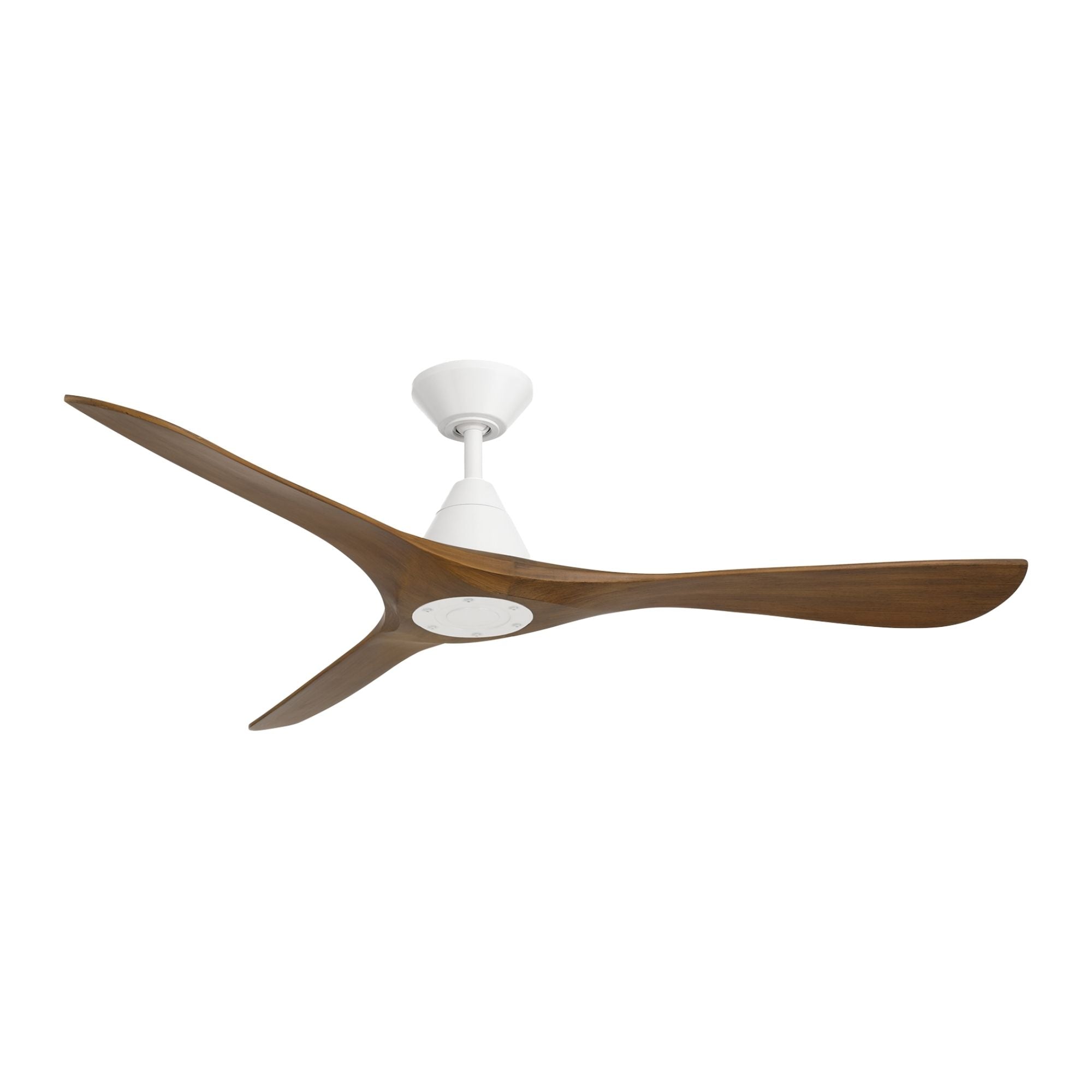 Carve 60" Smart Ceiling Fan, Matte White with Distressed Koa Blades