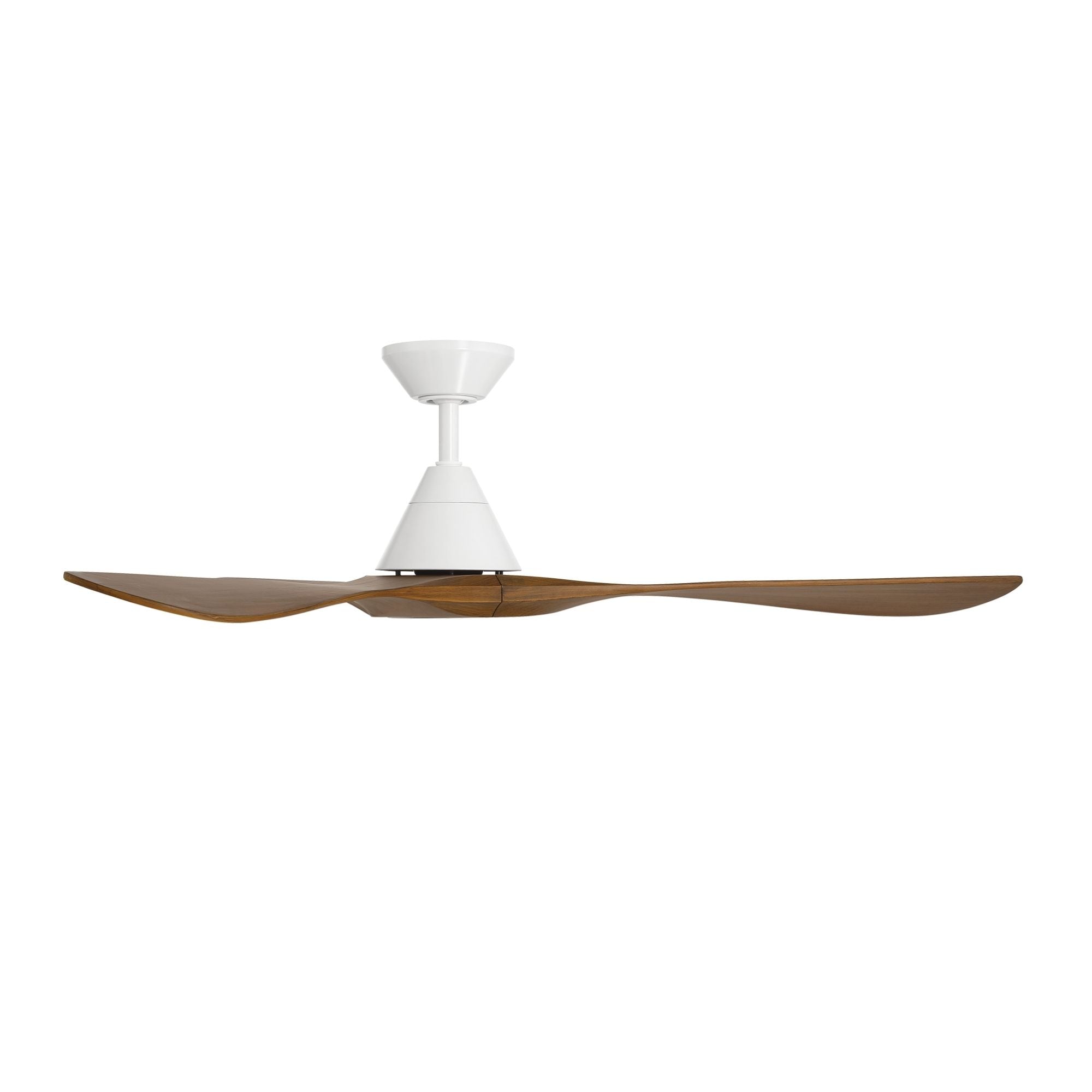 Carve 60" Smart Ceiling Fan, Matte White with Distressed Koa Blades