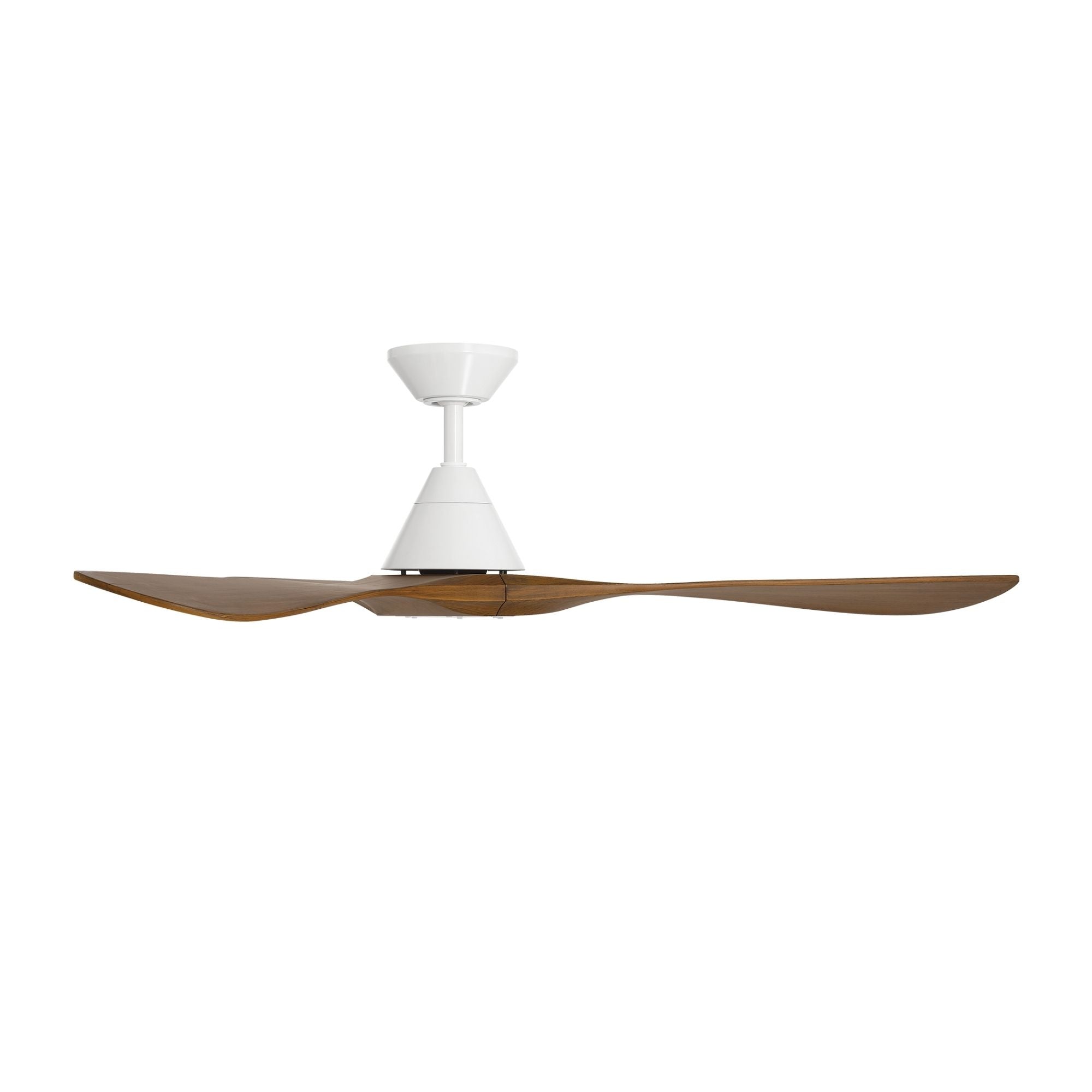 Carve 60" Smart Ceiling Fan, Matte White with Distressed Koa Blades