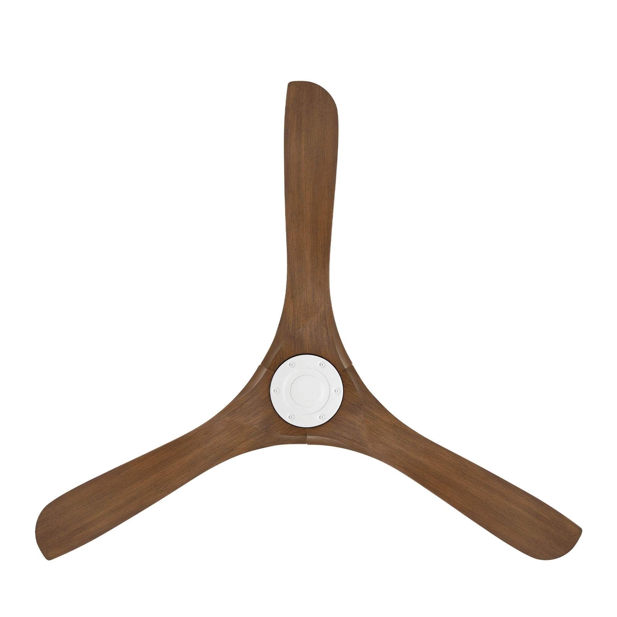 Carve 60" Smart Ceiling Fan, Matte White with Distressed Koa Blades