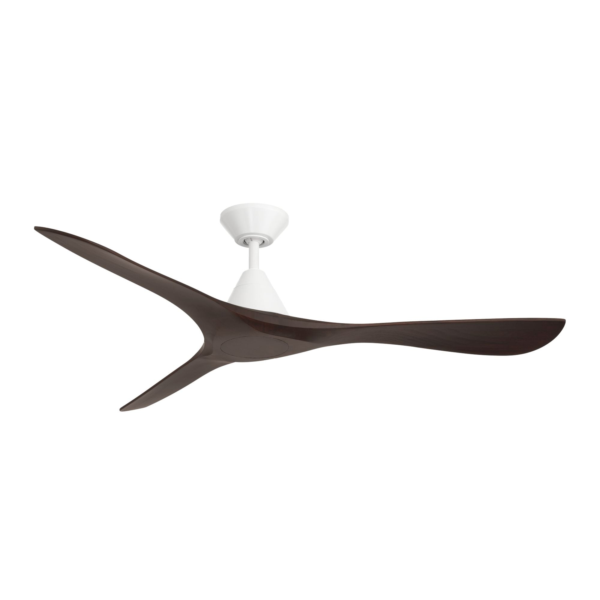Carve 60" Smart Ceiling Fan, Matte White with Dark Walnut Blades