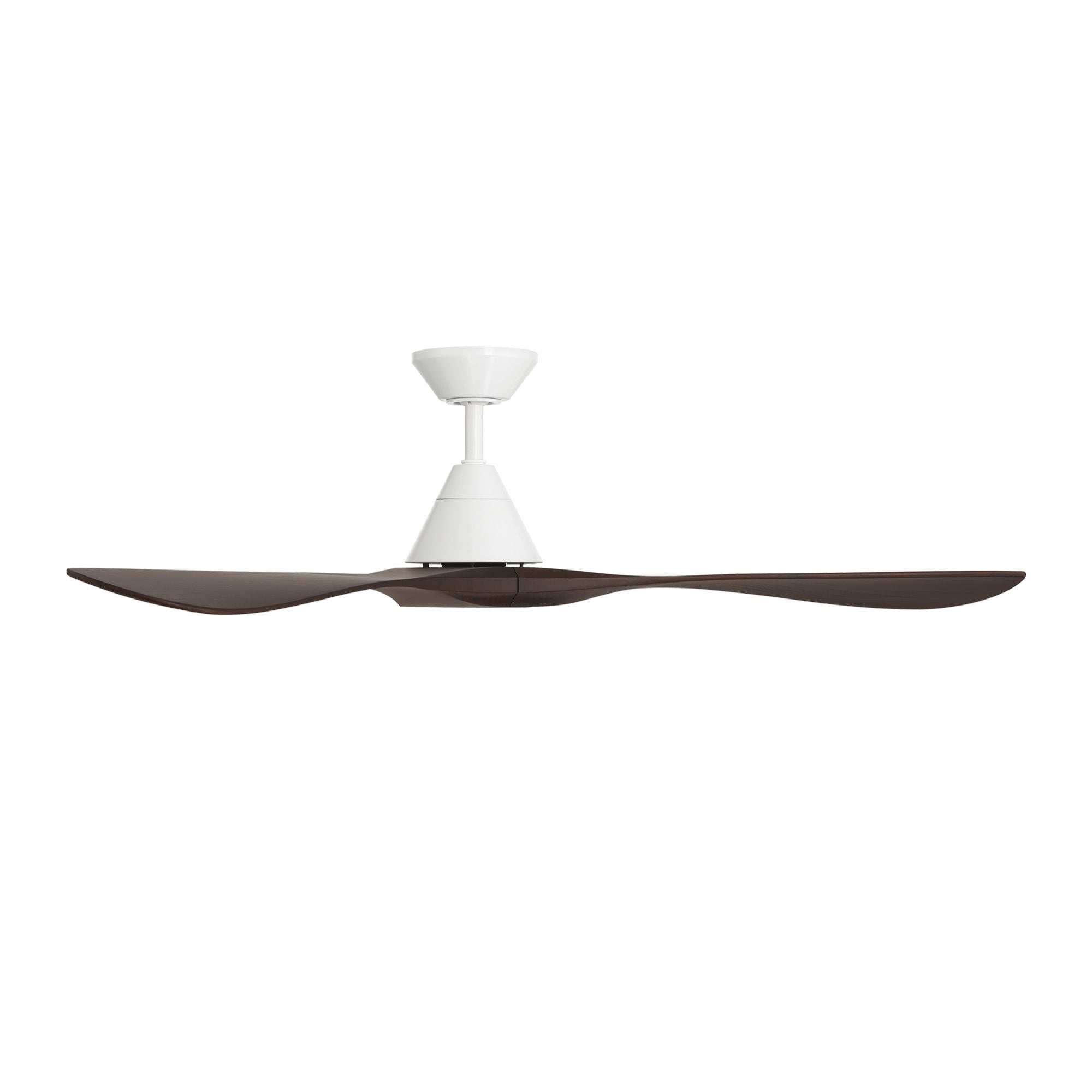 Carve 60" Smart Ceiling Fan, Matte White with Dark Walnut Blades