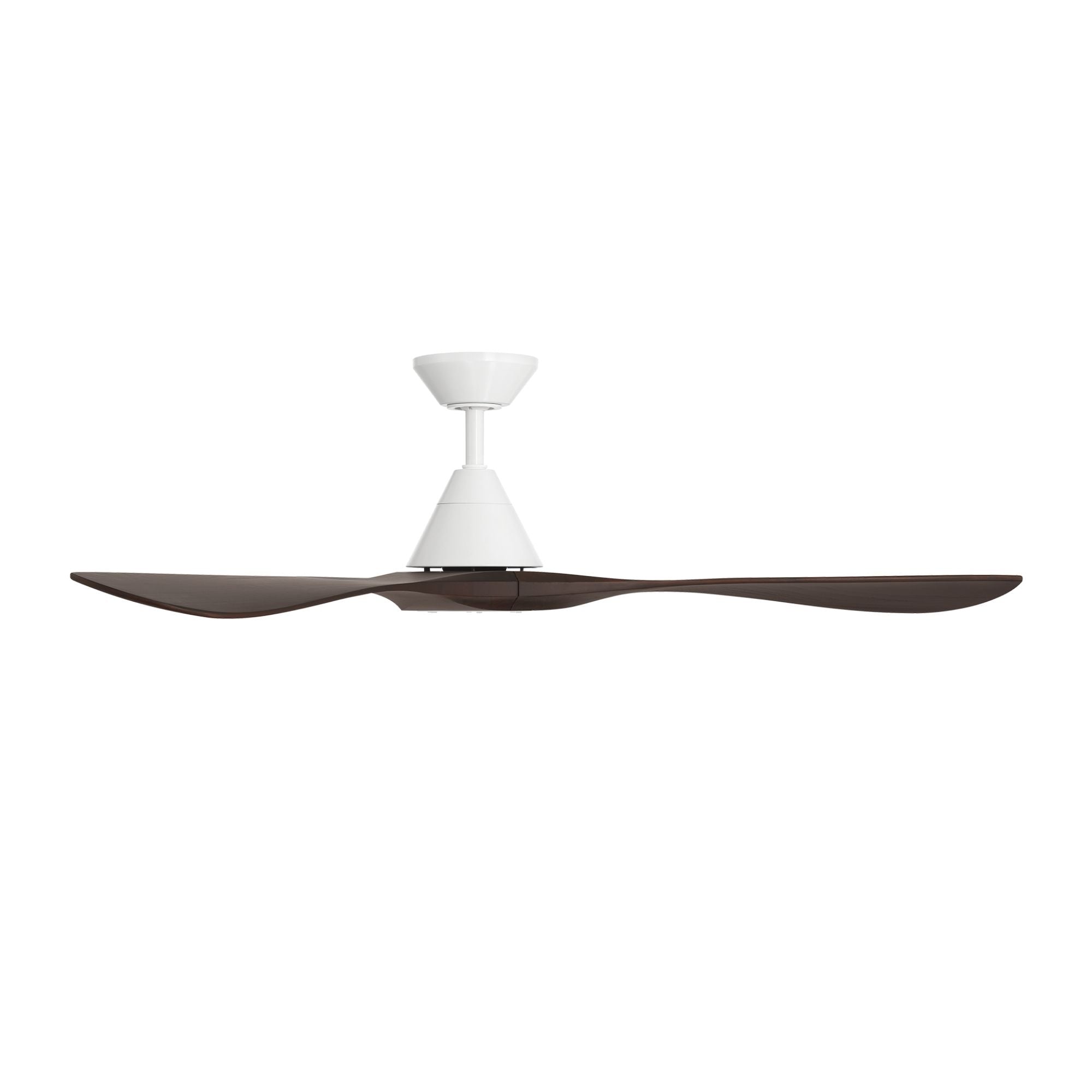 Carve 60" Smart Ceiling Fan, Matte White with Dark Walnut Blades
