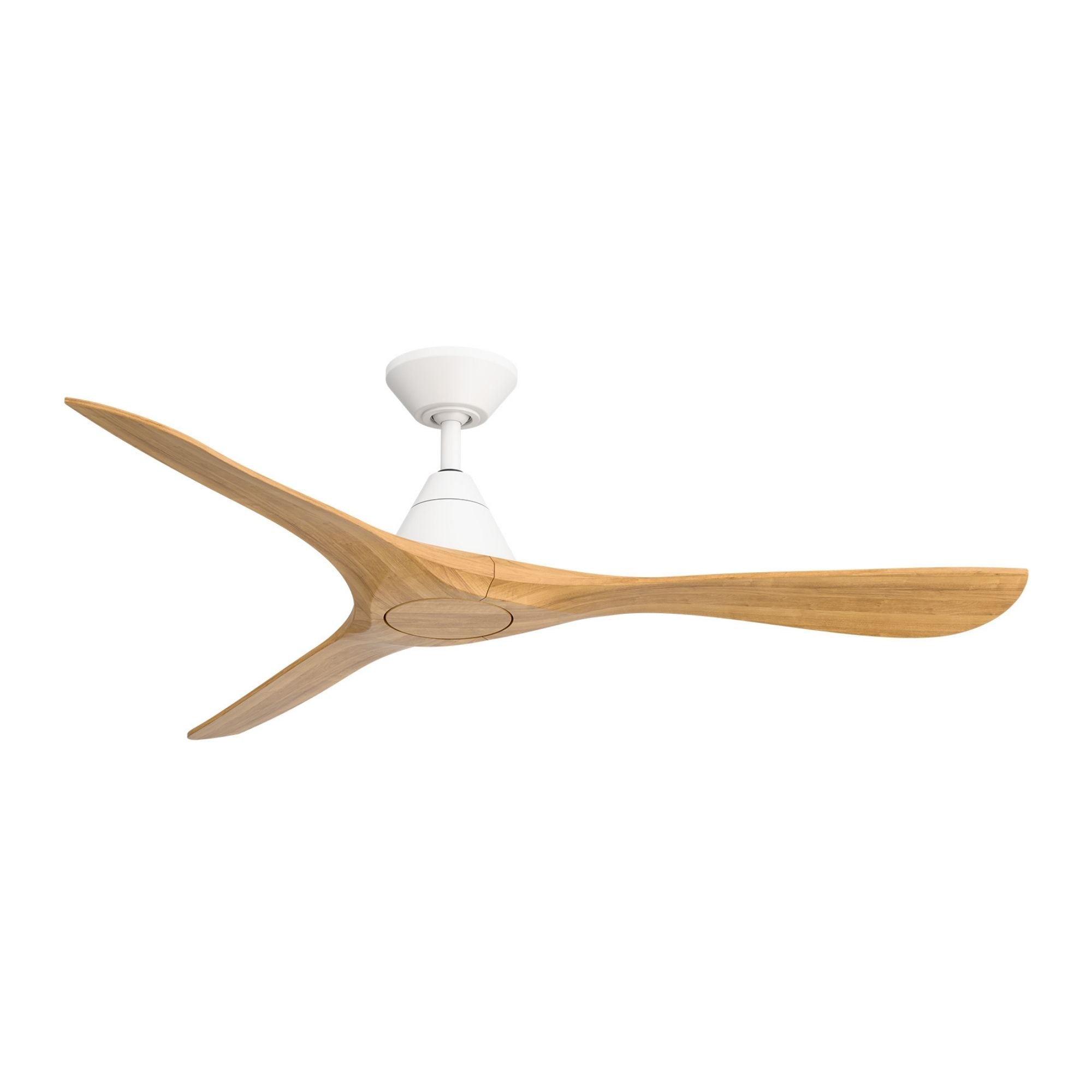 Modern Forms Carve 60" Smart Ceiling Fan, Matte White with Honey Oak Blades