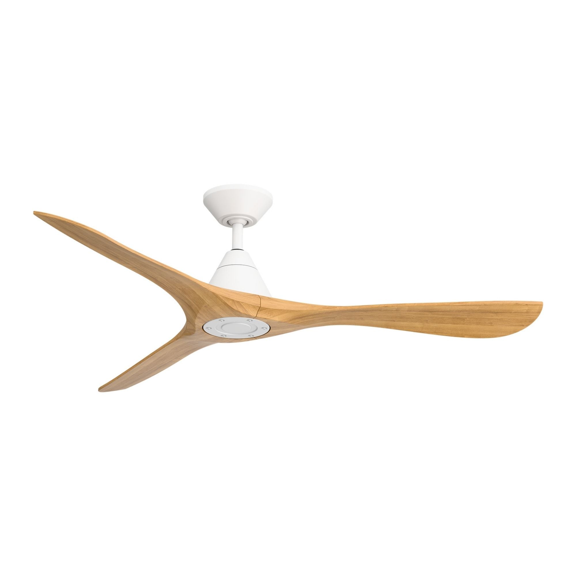 Modern Forms Carve 60" Smart Ceiling Fan, Matte White with Honey Oak Blades