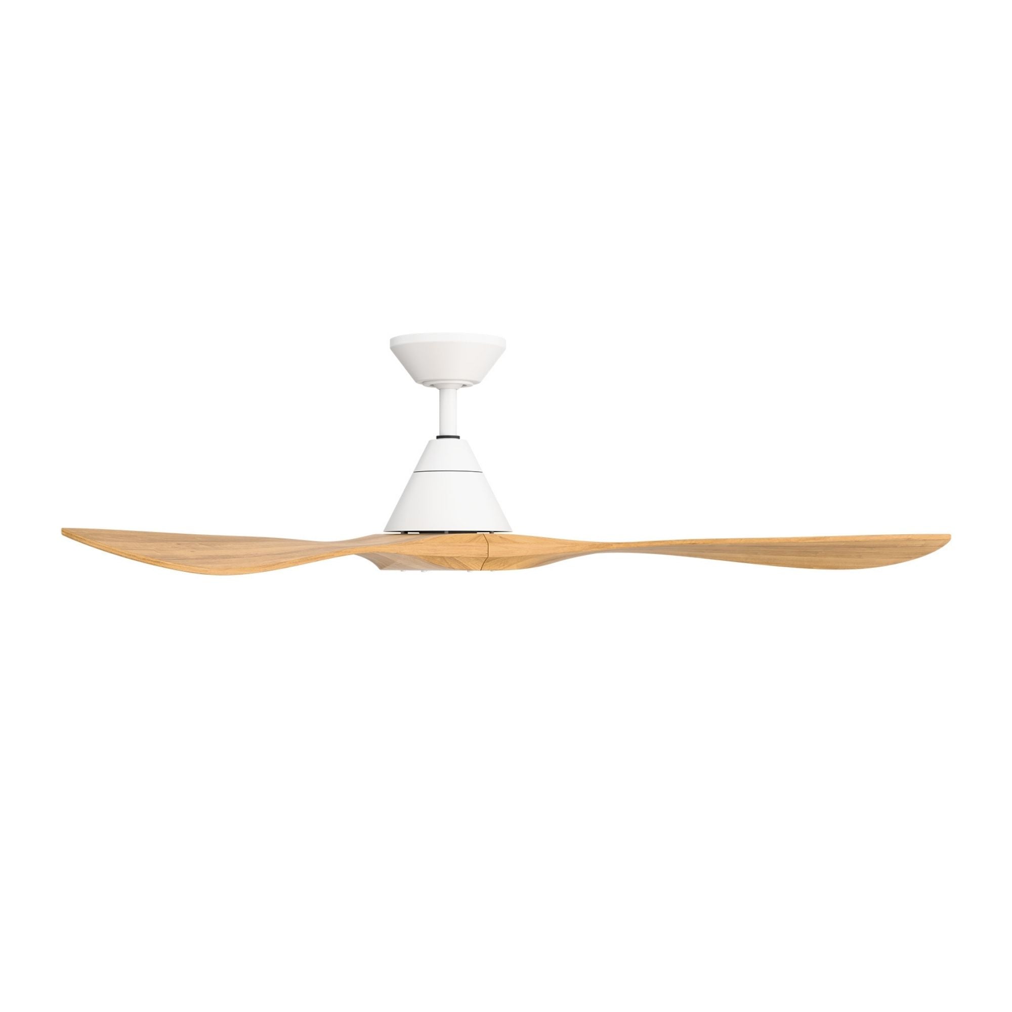 Modern Forms Carve 60" Smart Ceiling Fan, Matte White with Honey Oak Blades