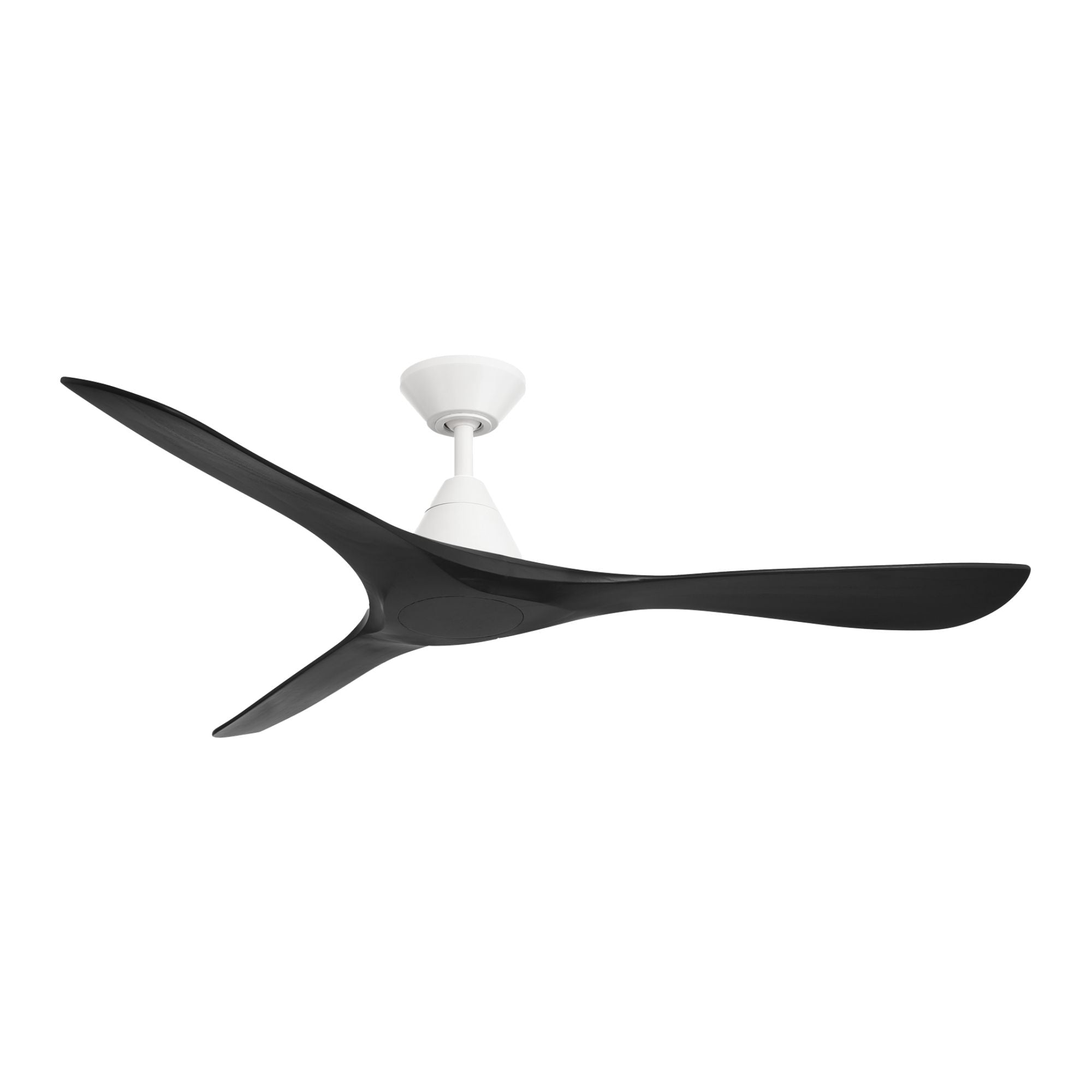 Carve 60" Smart Ceiling Fan, Matte White with Matte Black Blades